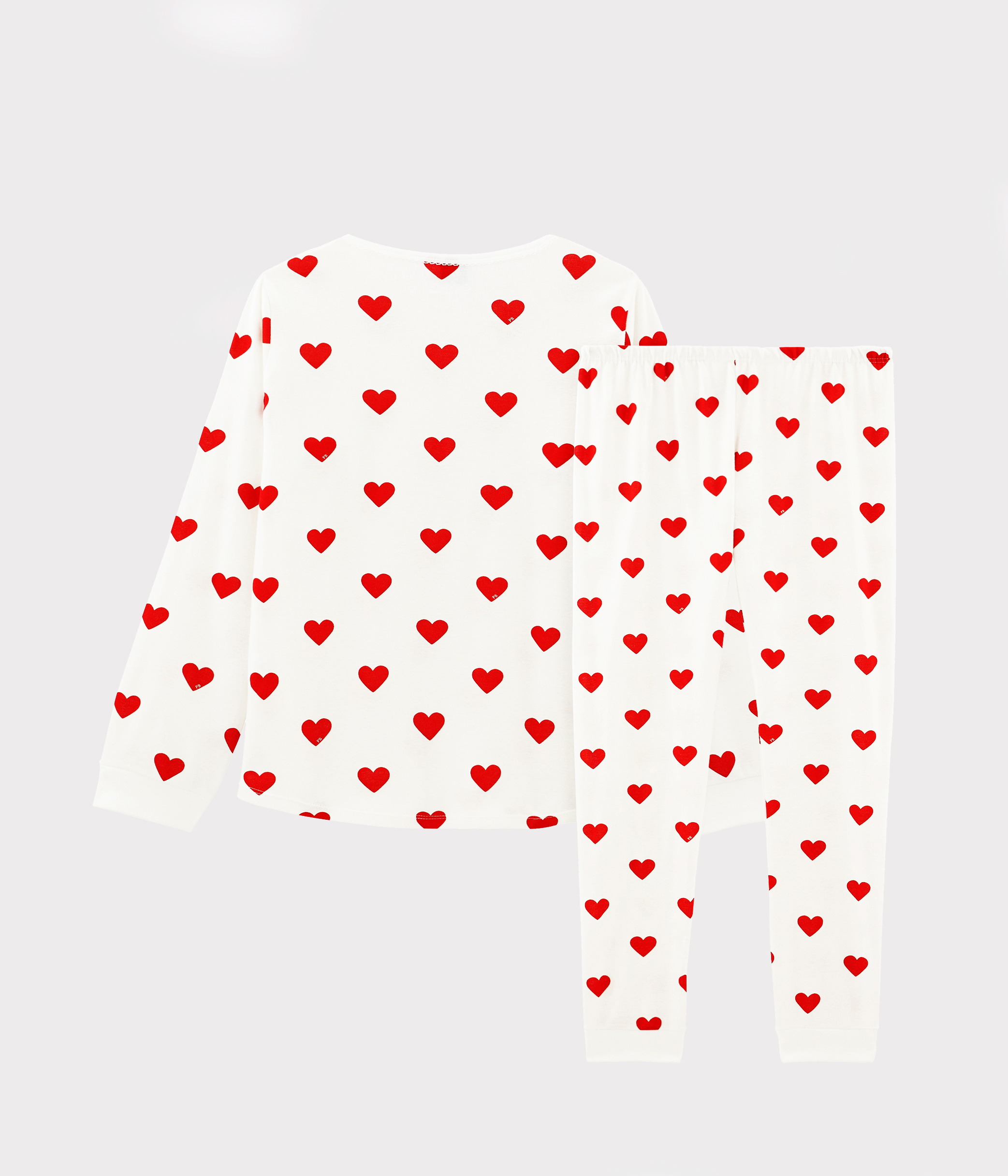 Children's hearts print ribbed pyjamas