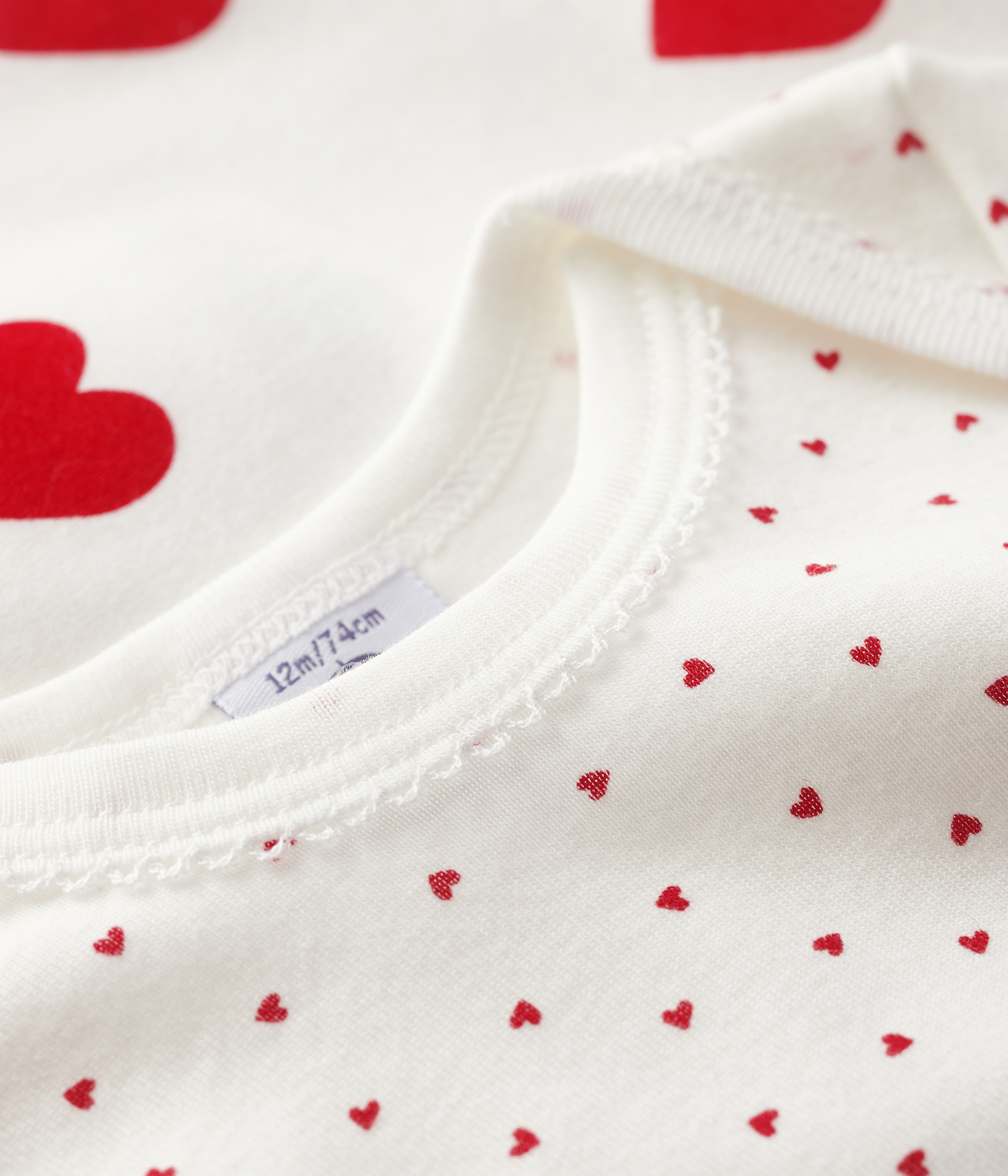 Babies' Heart Patterned Short-Sleeved Cotton Bodysuits - 3-Pack