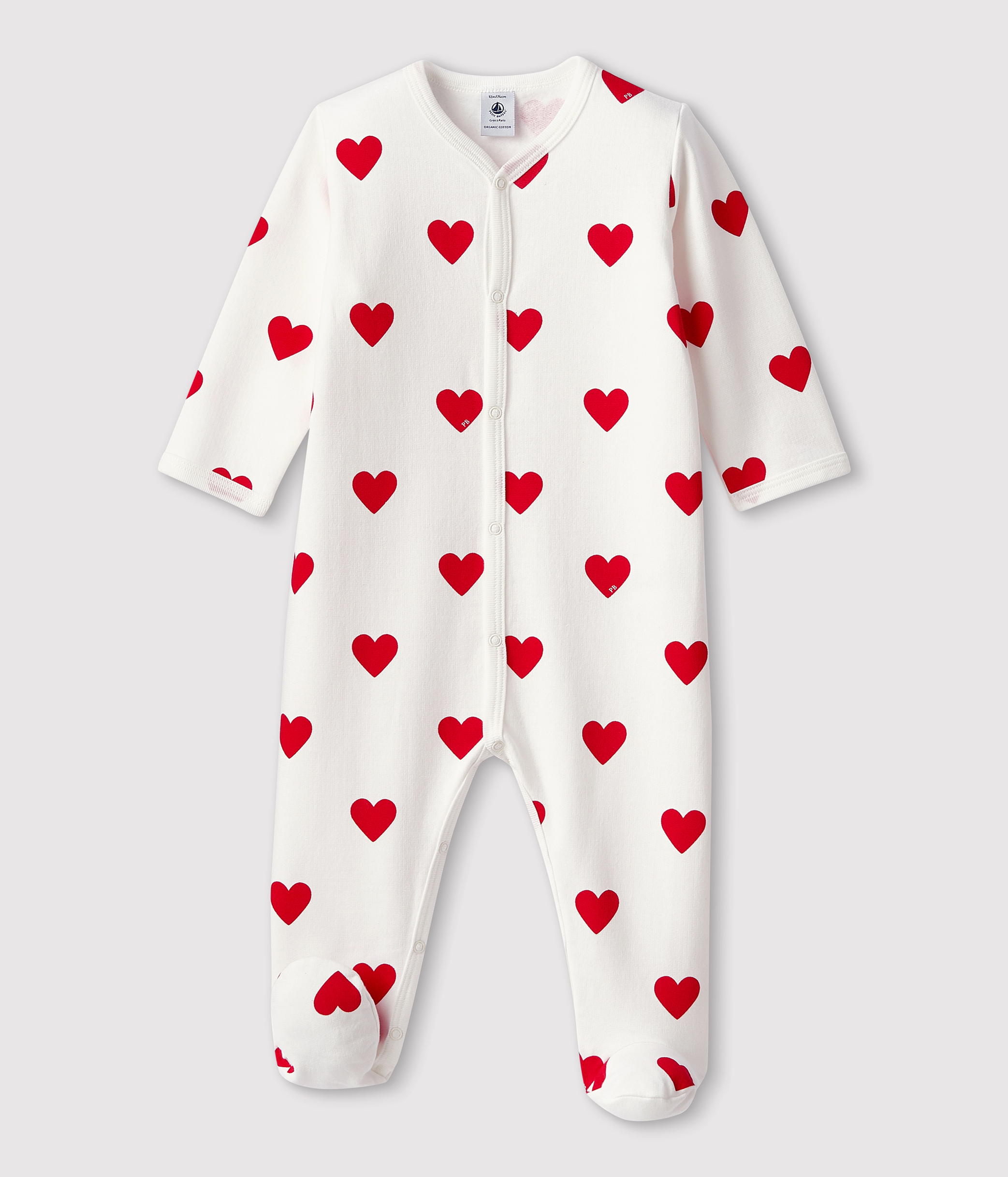 Baby Red Heart Fleece Sleepsuit