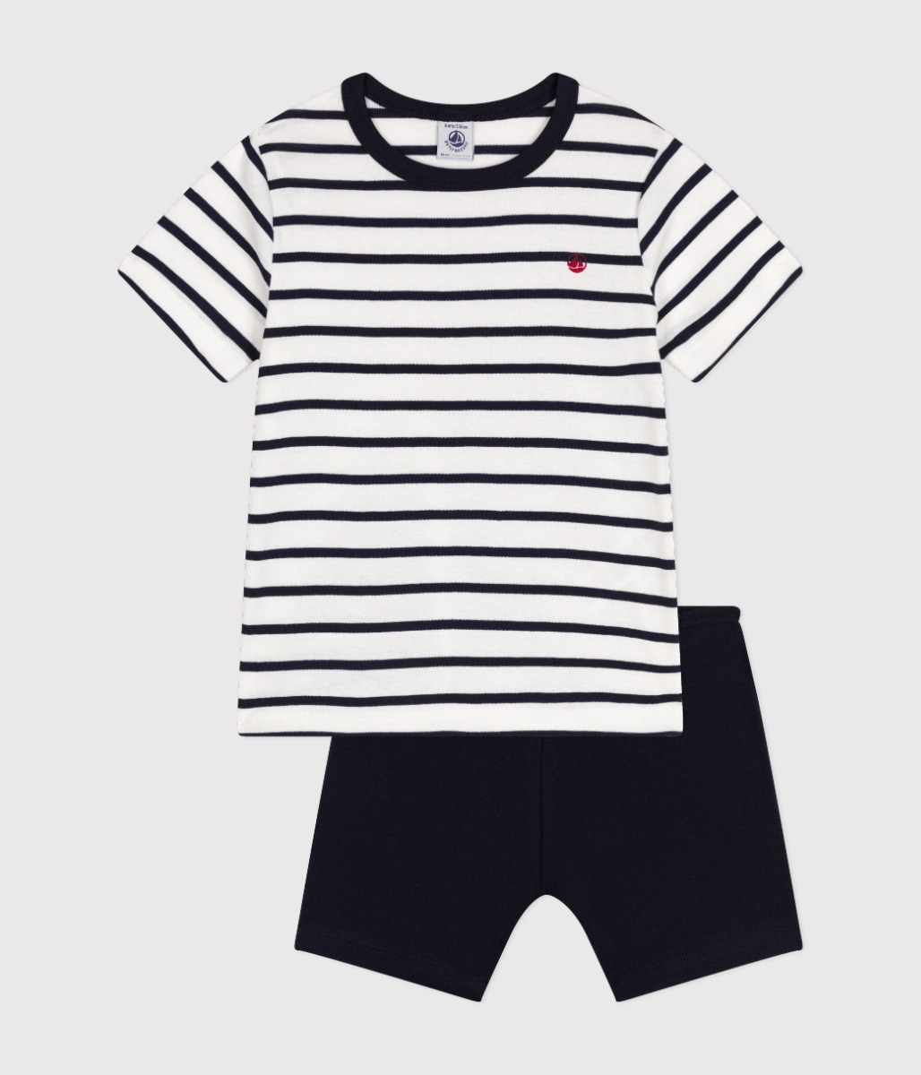 Boys' Short Cotton Pyjamas with Sailor Stripes