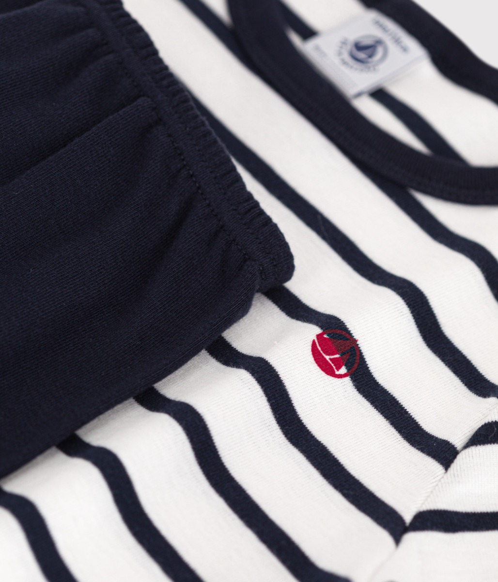 Boys' Short Cotton Pyjamas with Sailor Stripes