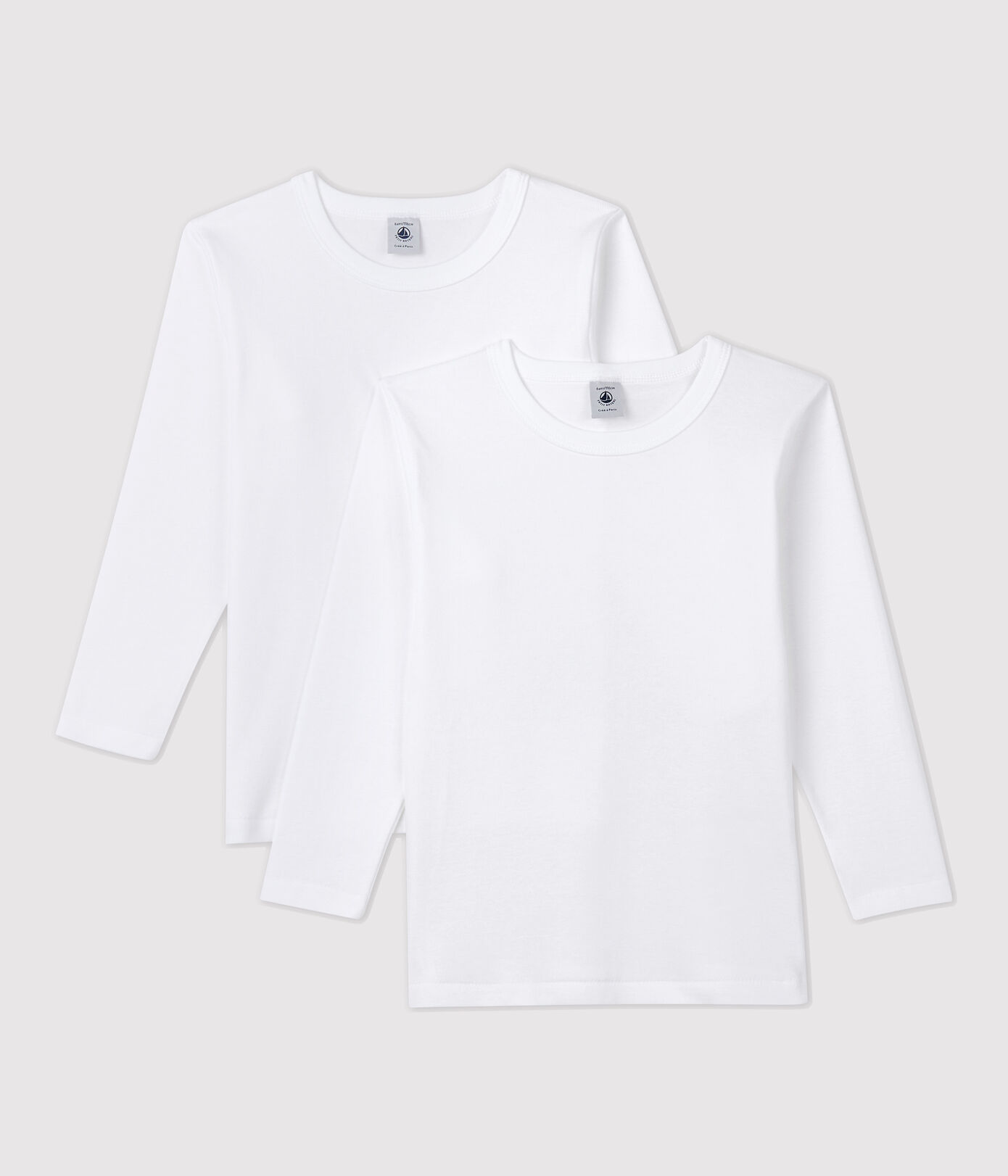 Boys' White Long-Sleeved T-Shirt - 2-Pack