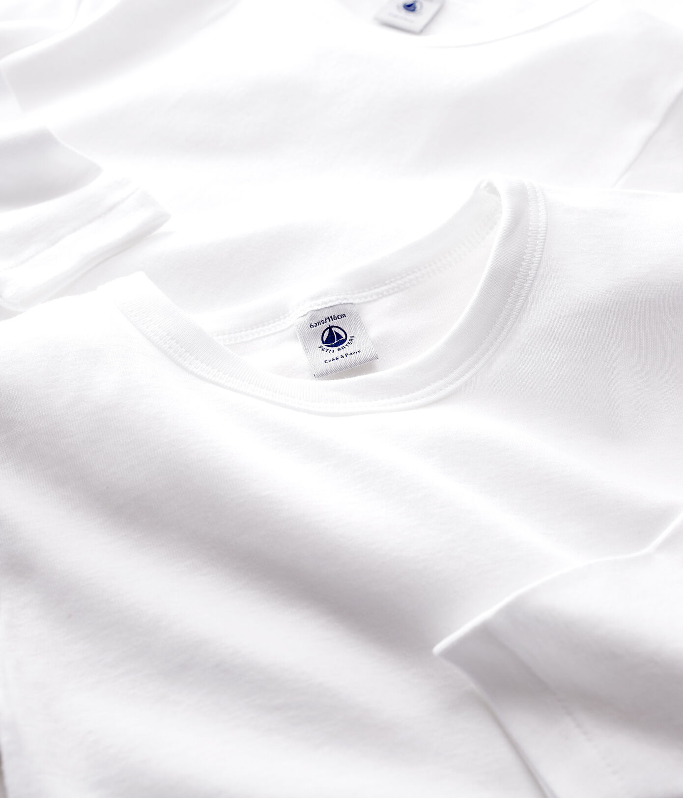 Boys' White Long-Sleeved T-Shirt - 2-Pack