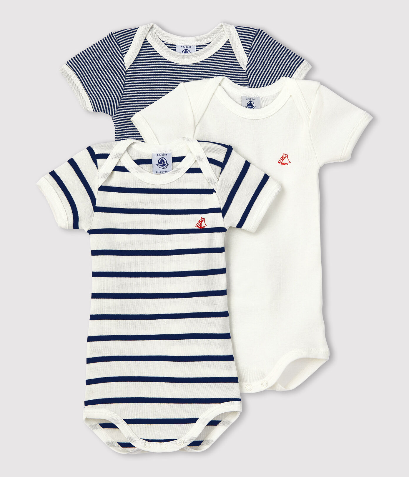 Babies' Short-Sleeved Bodysuit - 3-Pack