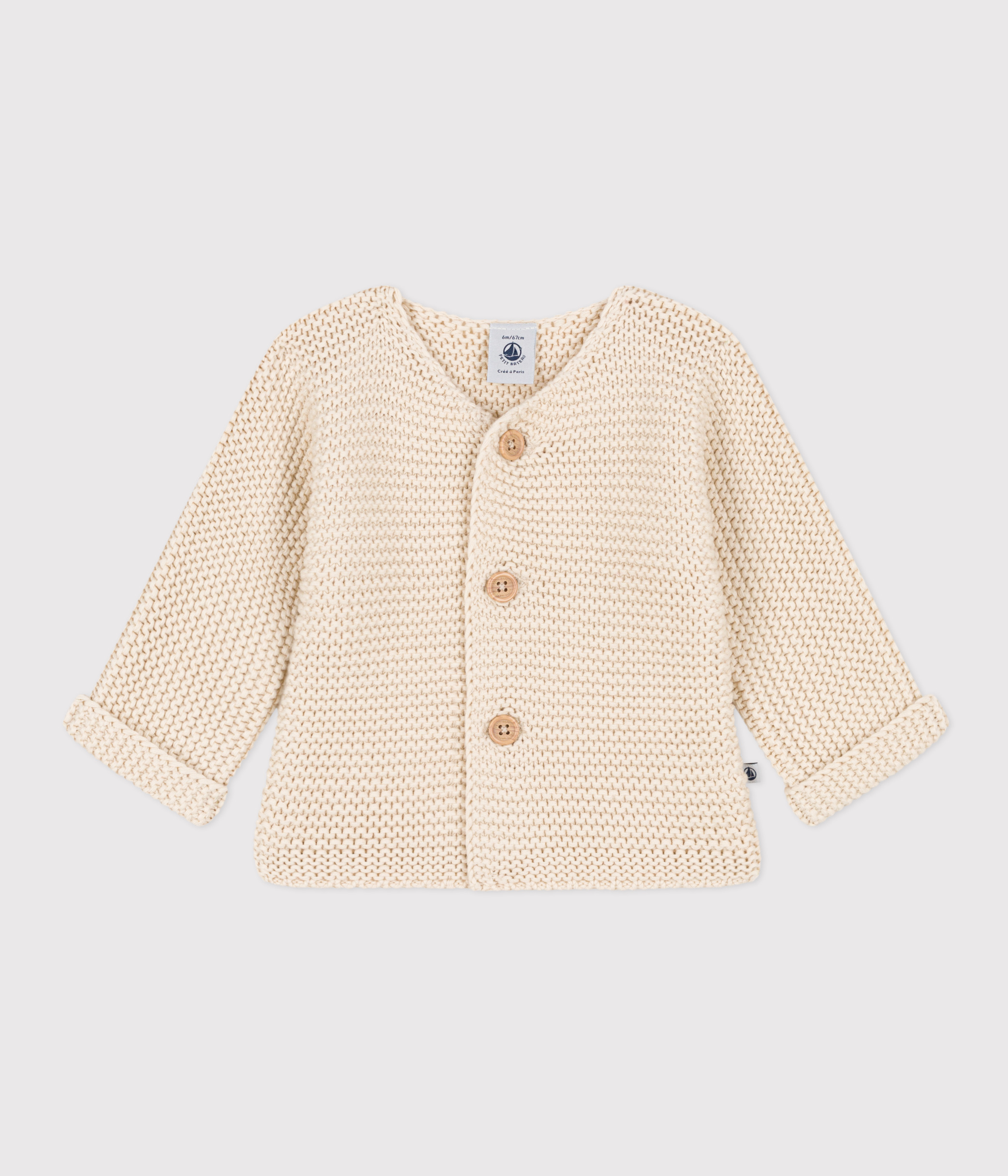 Babies' Moss Stitch Knit Cardigan