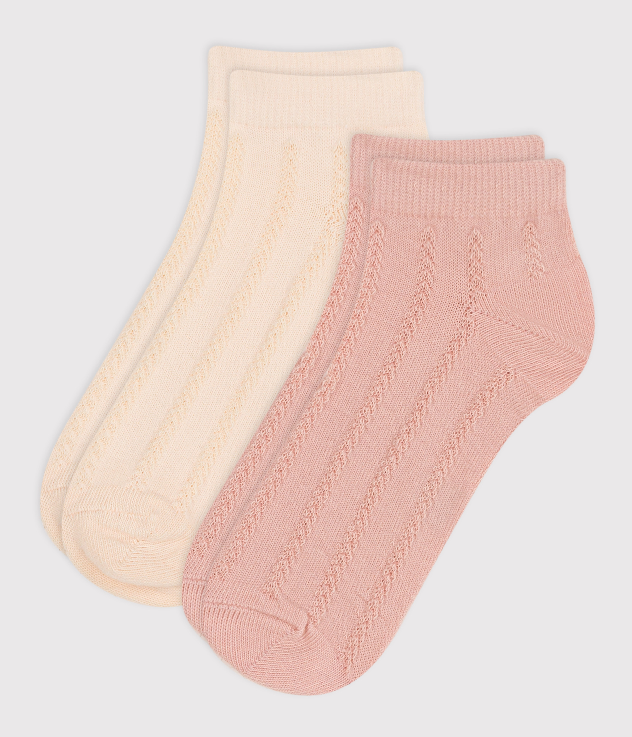 Children's Cotton Jersey Plain Socks - 2-Pack