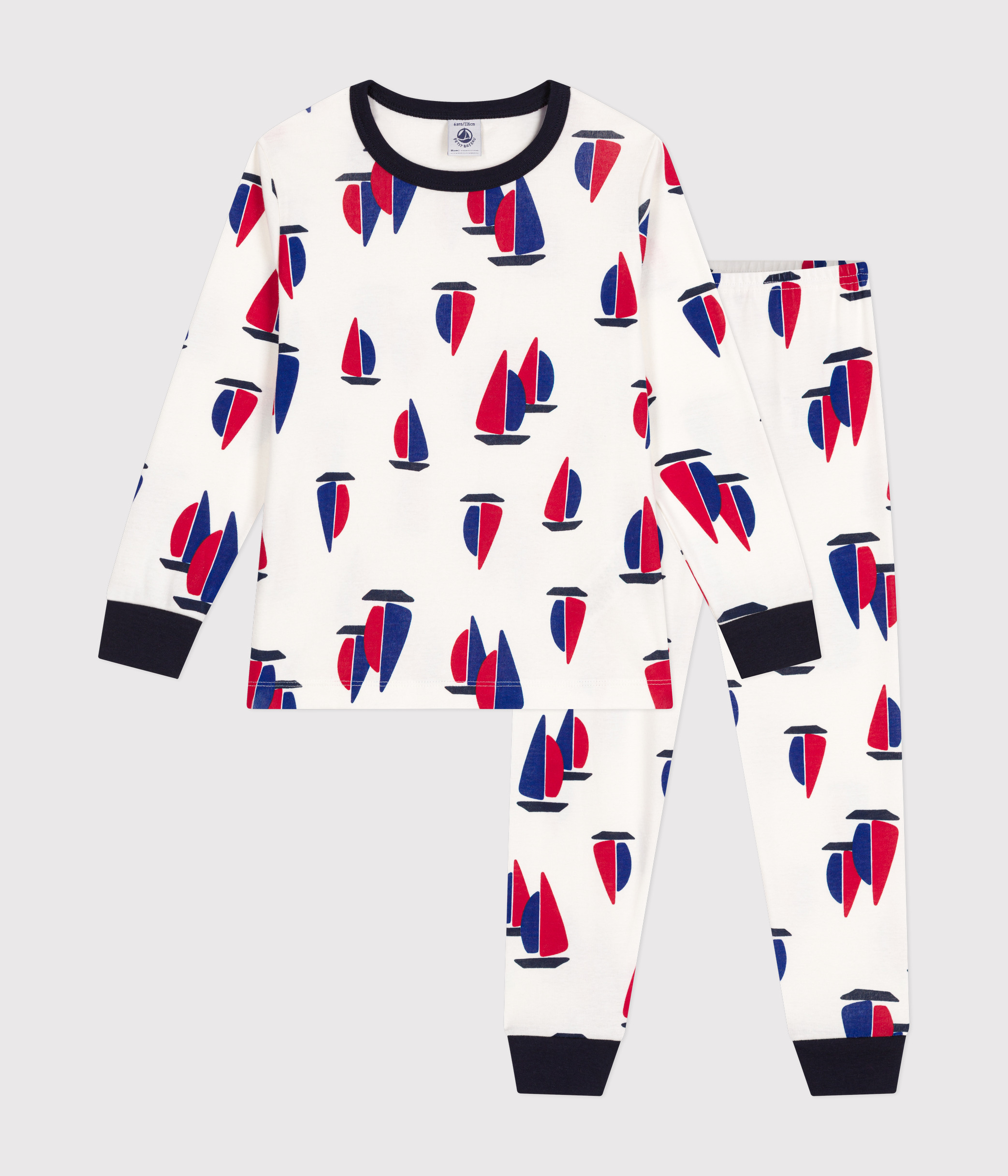 Children's Boat Print Cotton Pyjamas