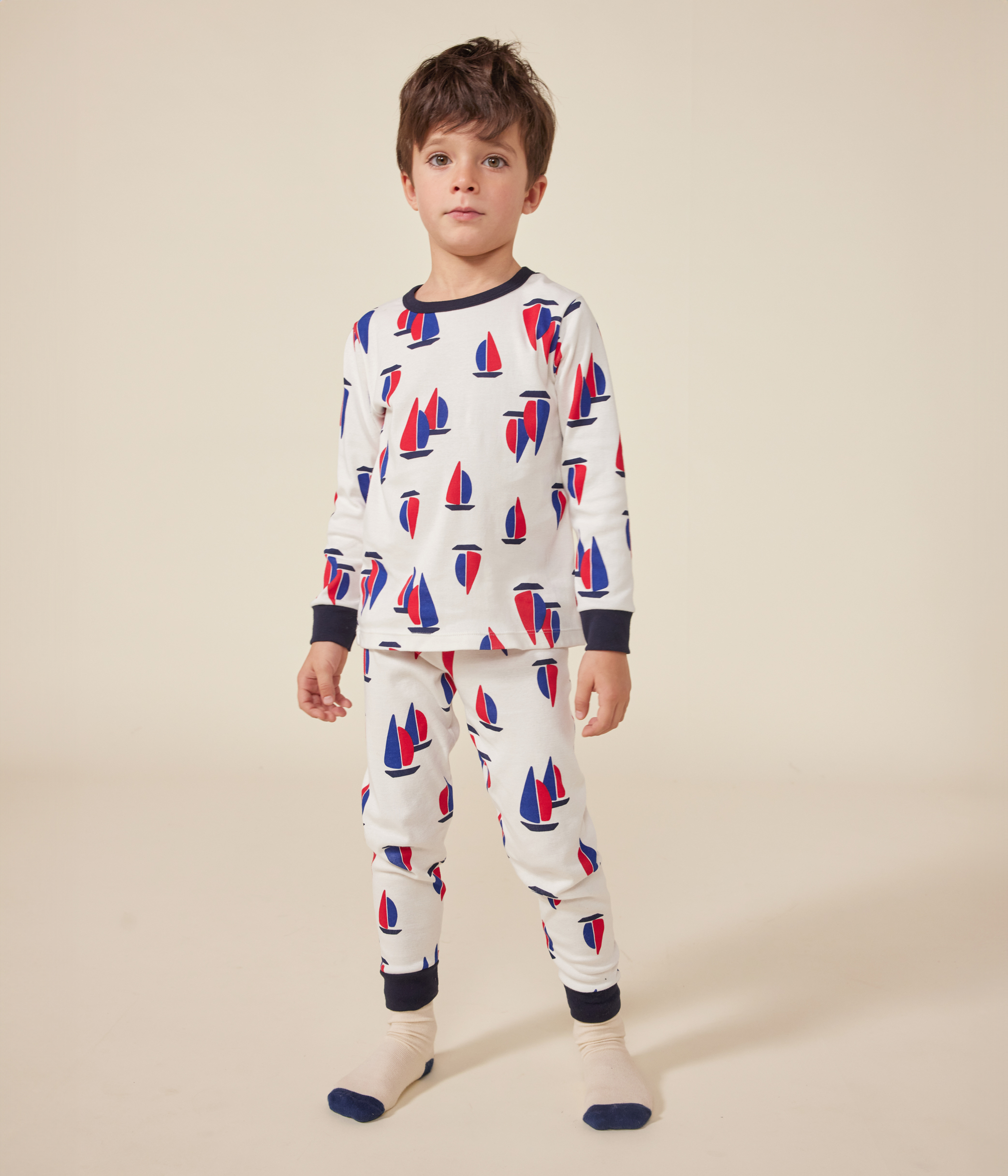 Children's Boat Print Cotton Pyjamas