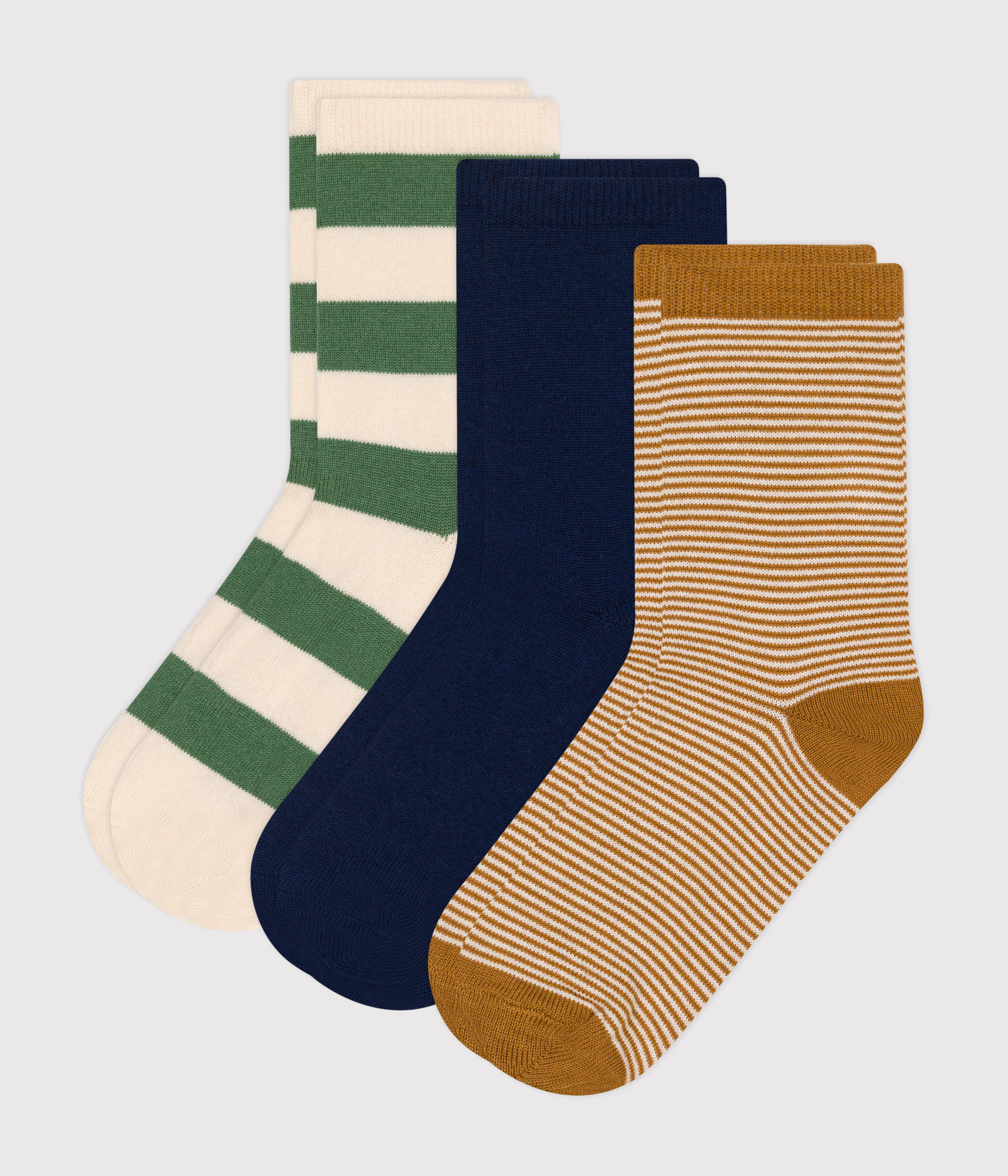 Children's Stripy Cotton Socks - 3-Pack