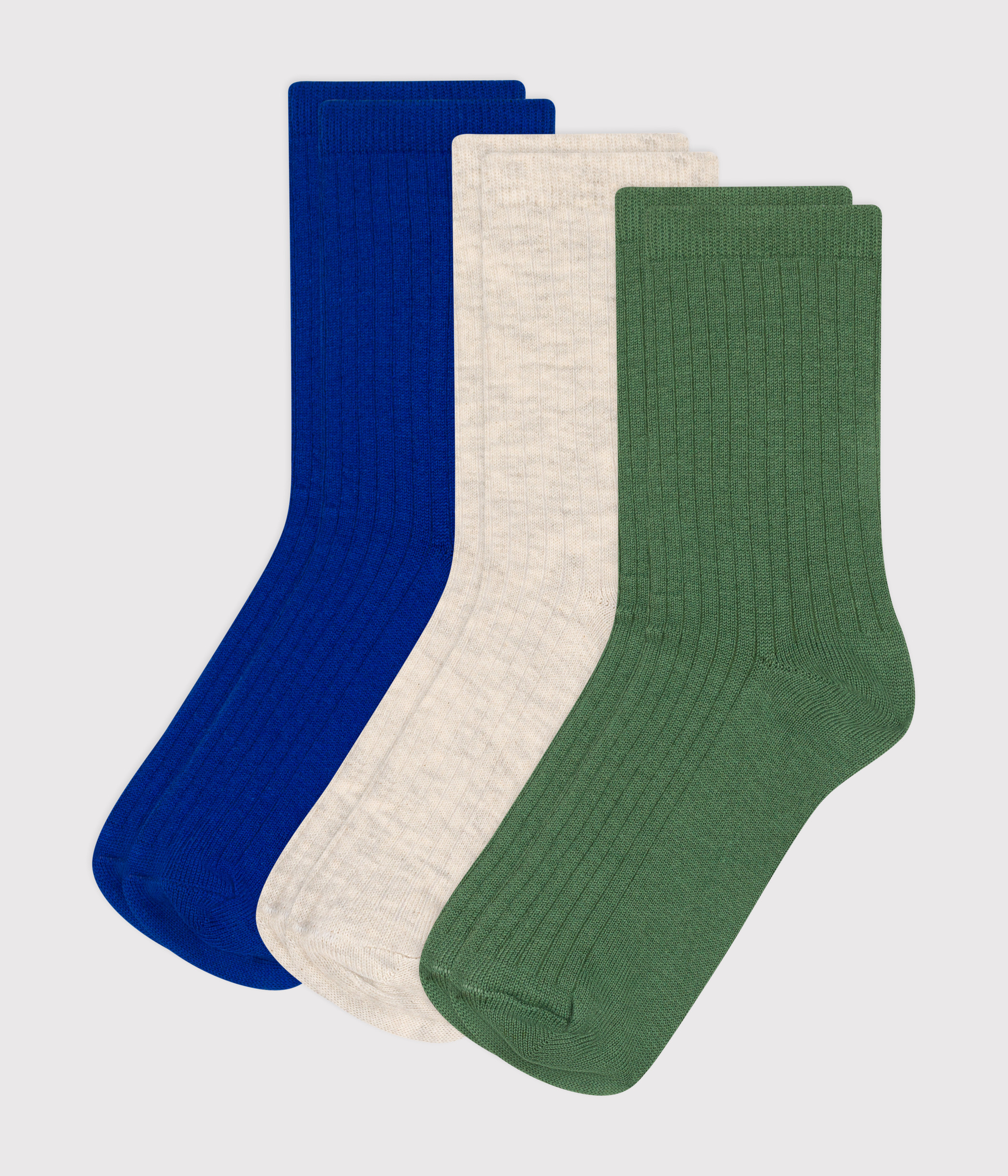 Children's Plain Cotton Socks - 3-Pack