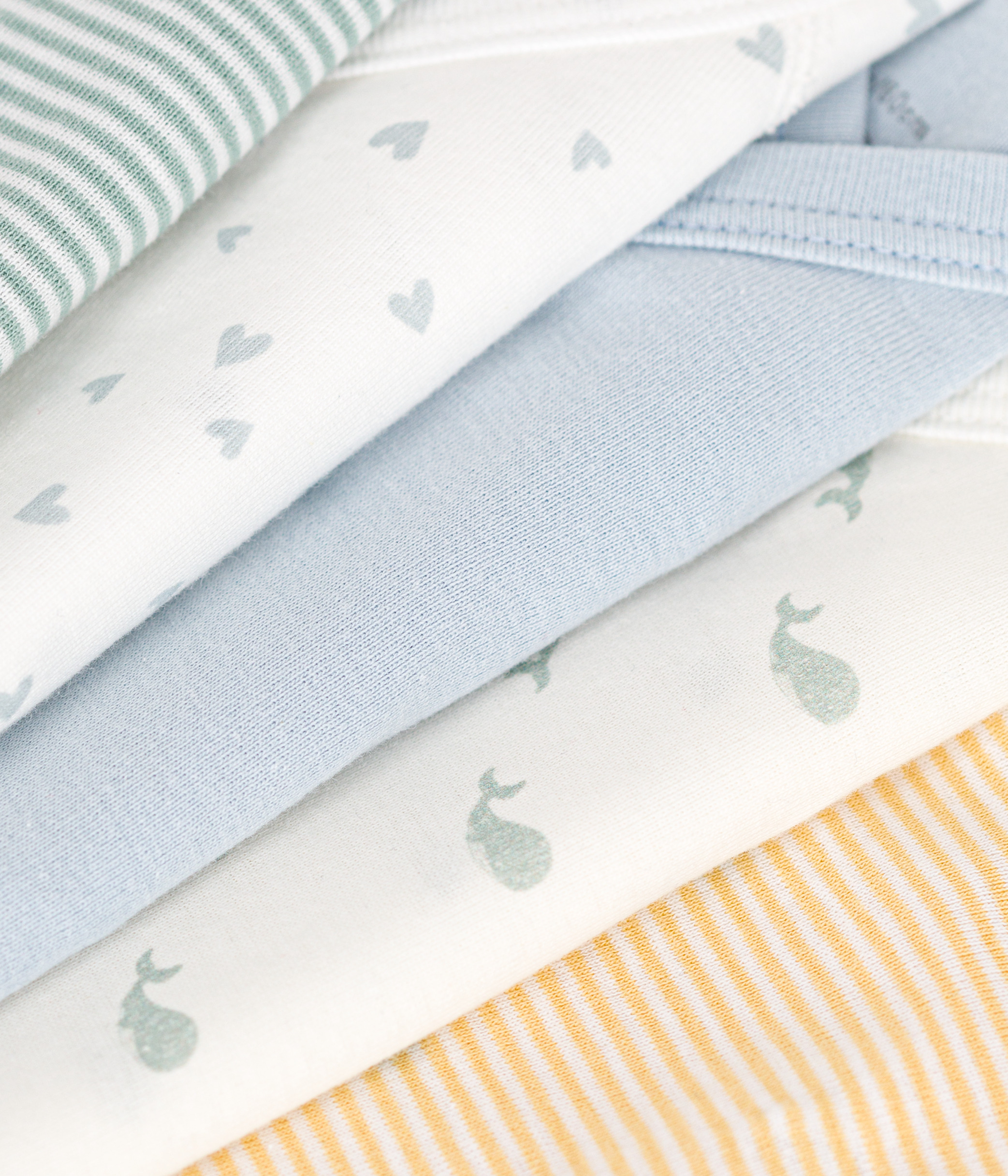 Babies' Long-Sleeved Wrapover Cotton Bodysuits - 5-Pack