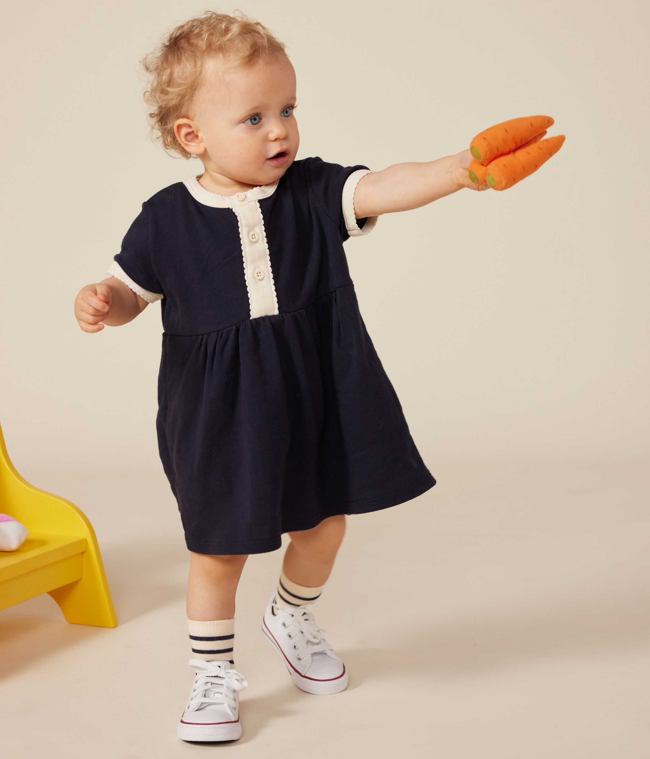 Babies' Cotton Short-Sleeved Dress