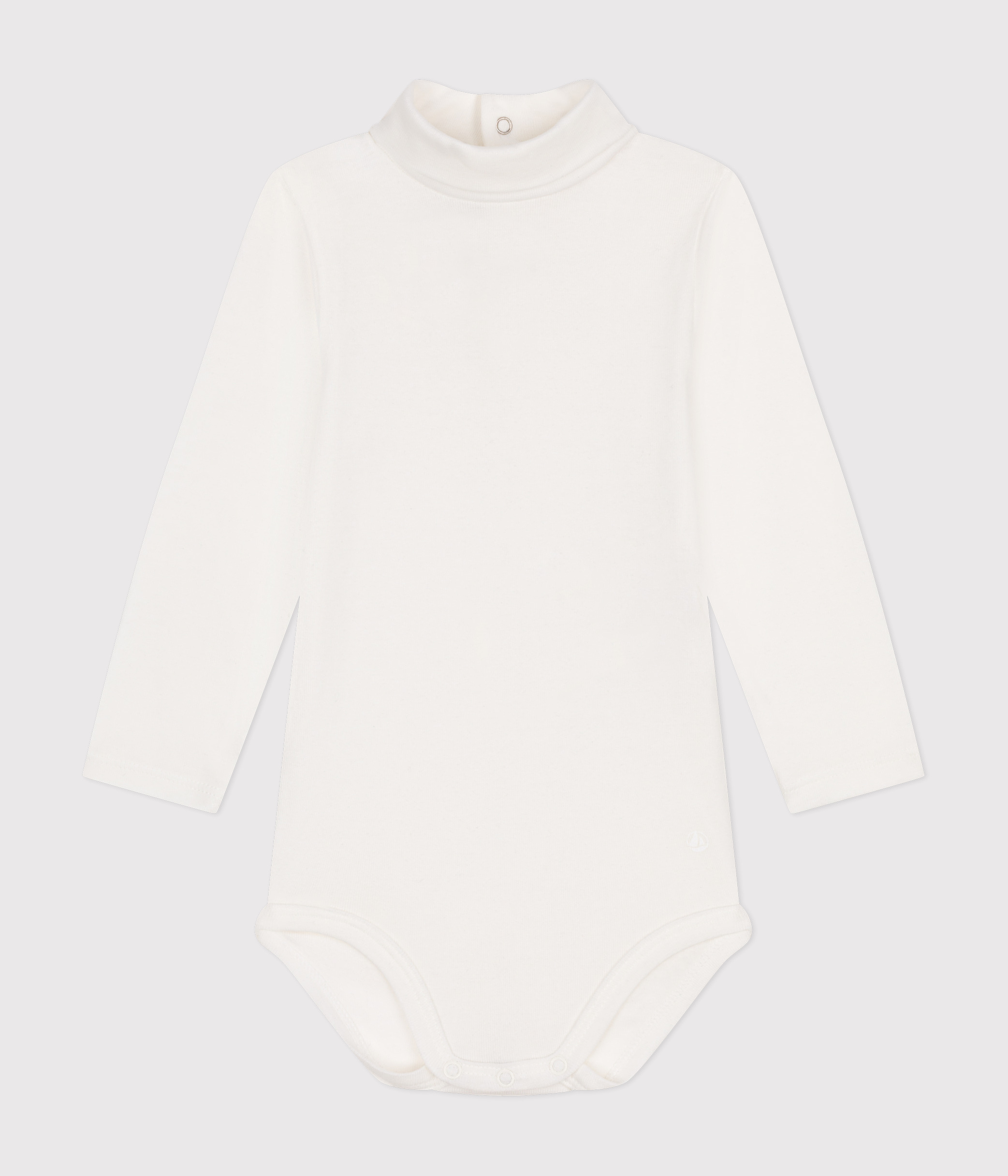 Babies' Long-Sleeved Roll Neck Cotton Bodysuit