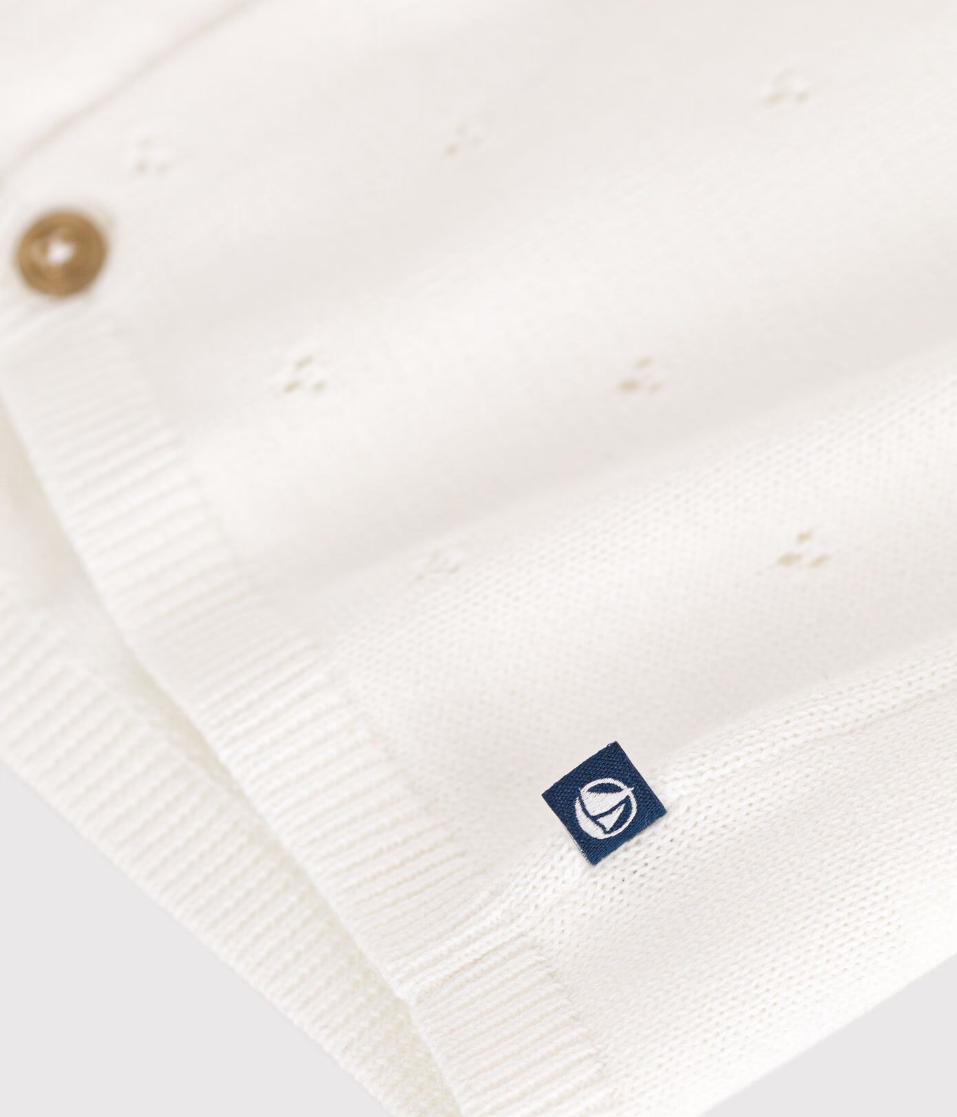 Babies' Openwork Knitted Cotton Cardigan