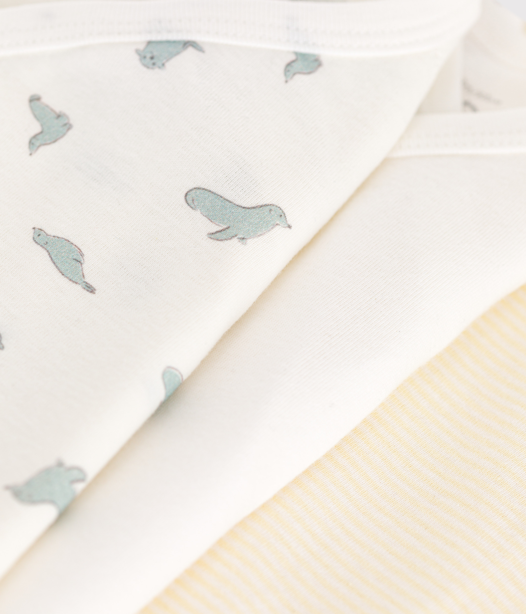 Babies' short-sleeved printed cotton wrapover bodysuits - 3-Pack