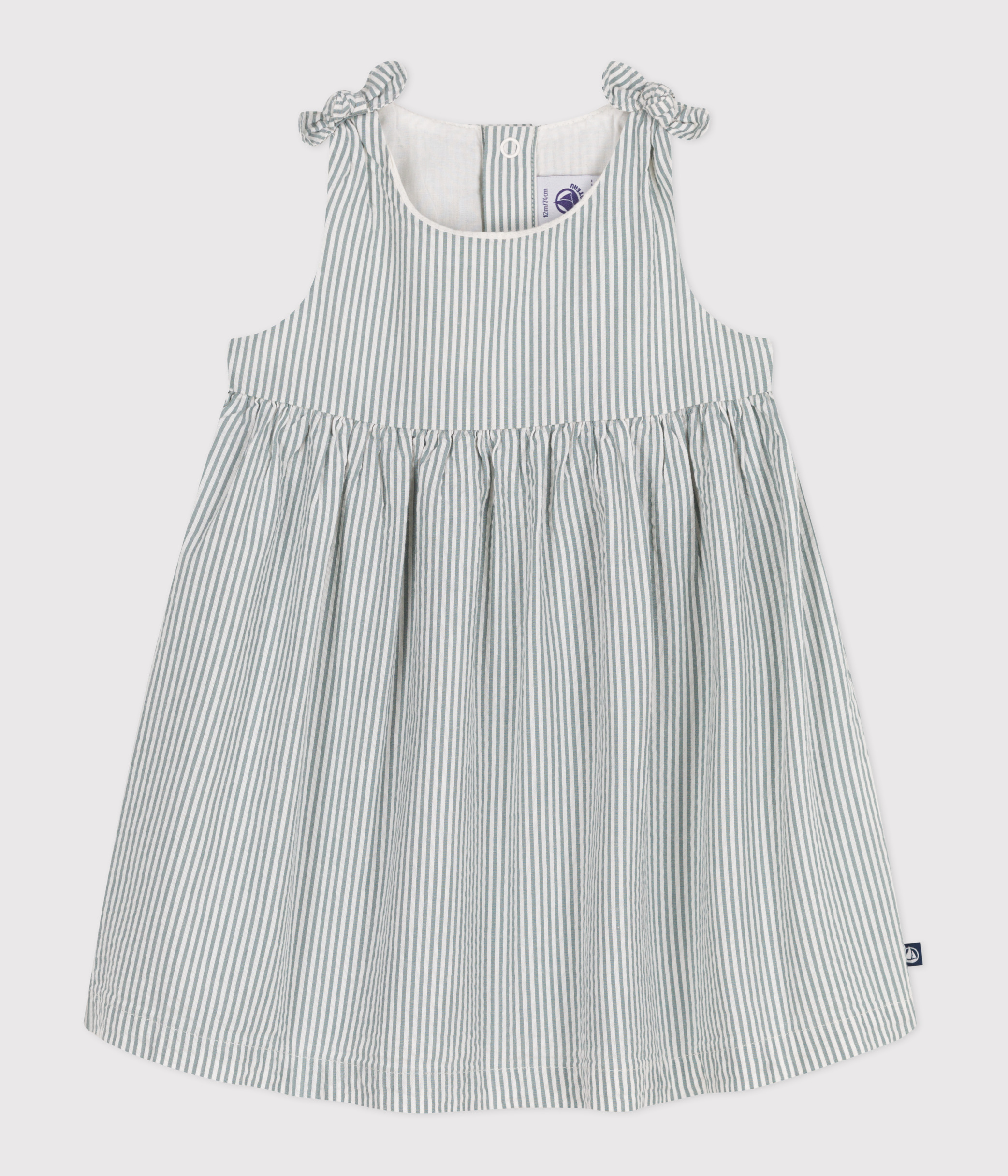Babies' sleeveless stripy cotton dress