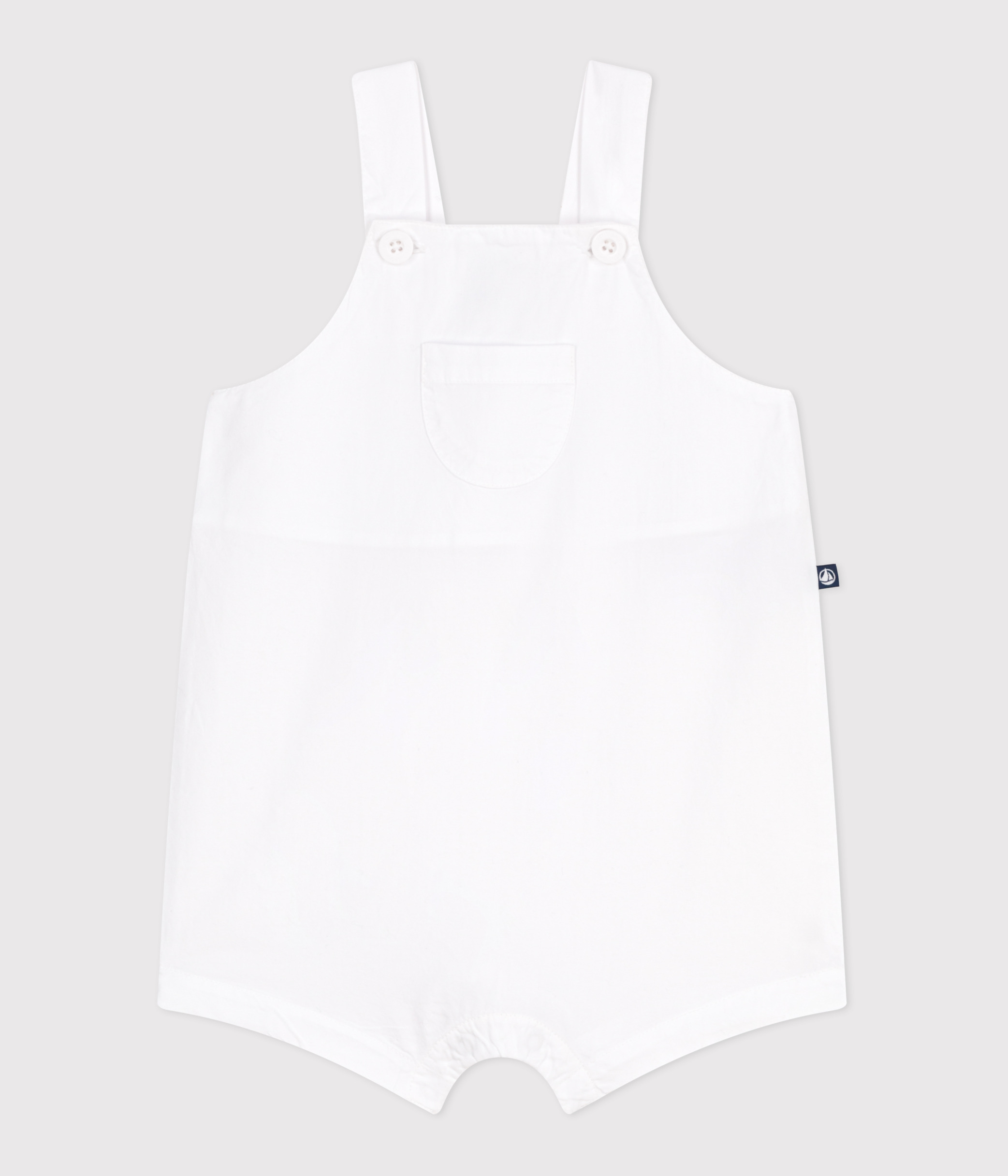 Babies' short-legged plain cotton dungarees