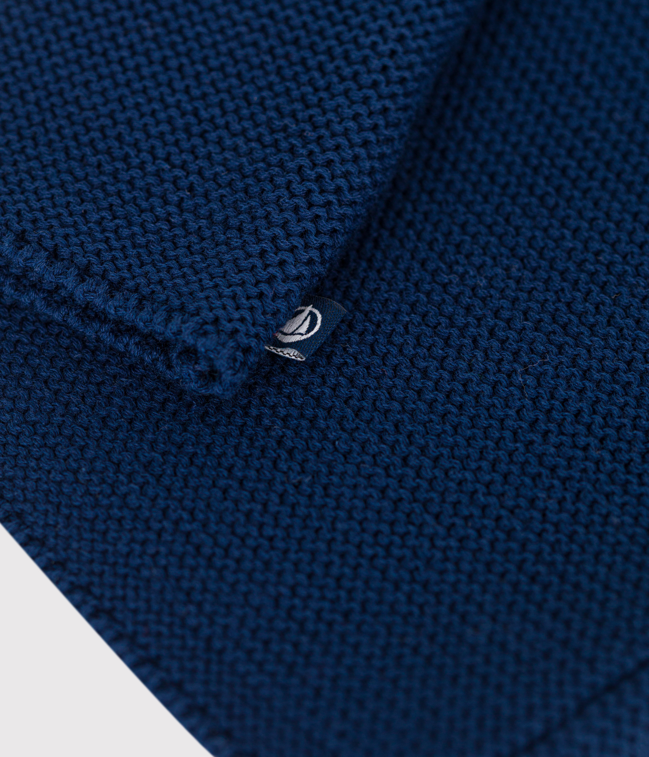 Babies' moss stitch cotton cardigan