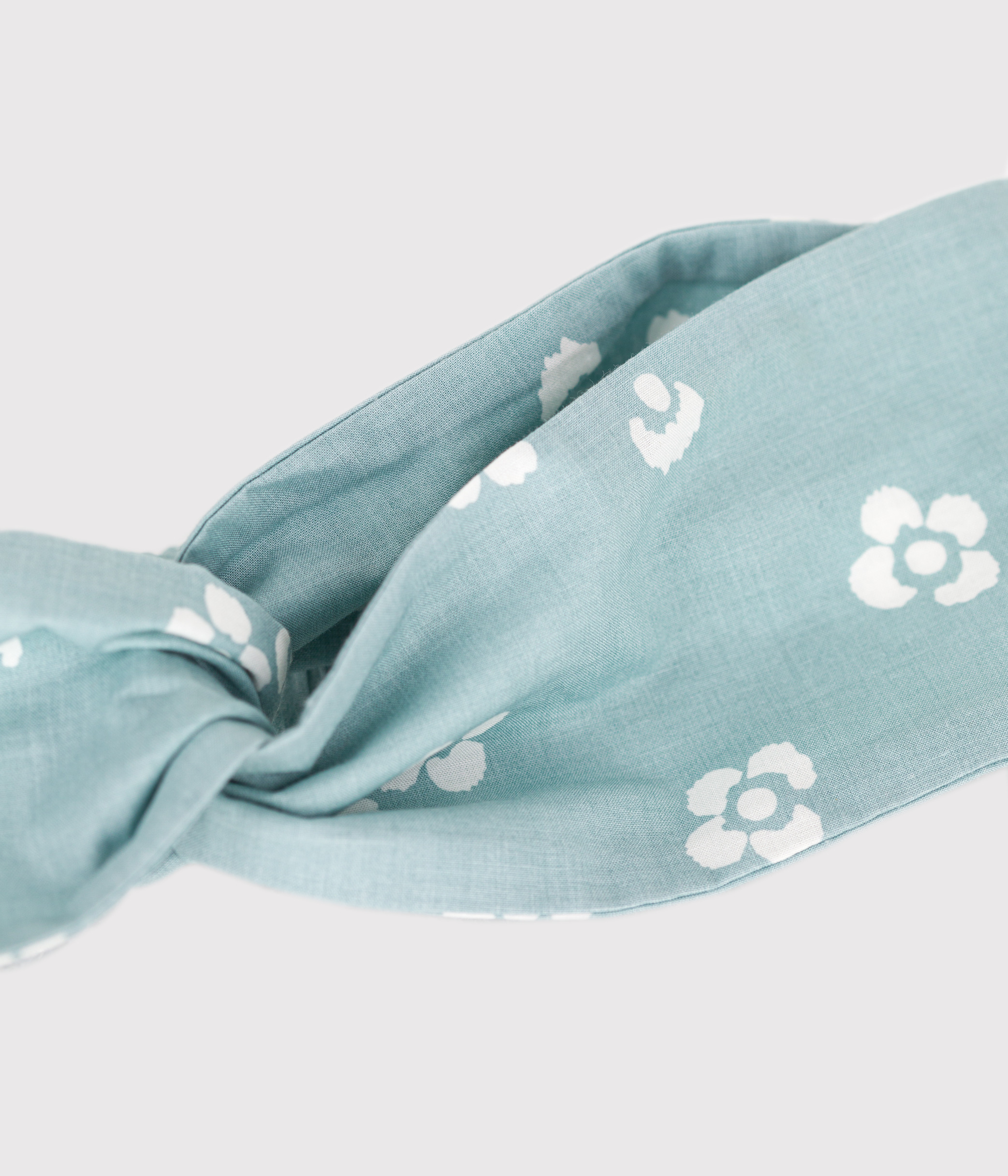 Baby headband in floral-printed cotton gauze