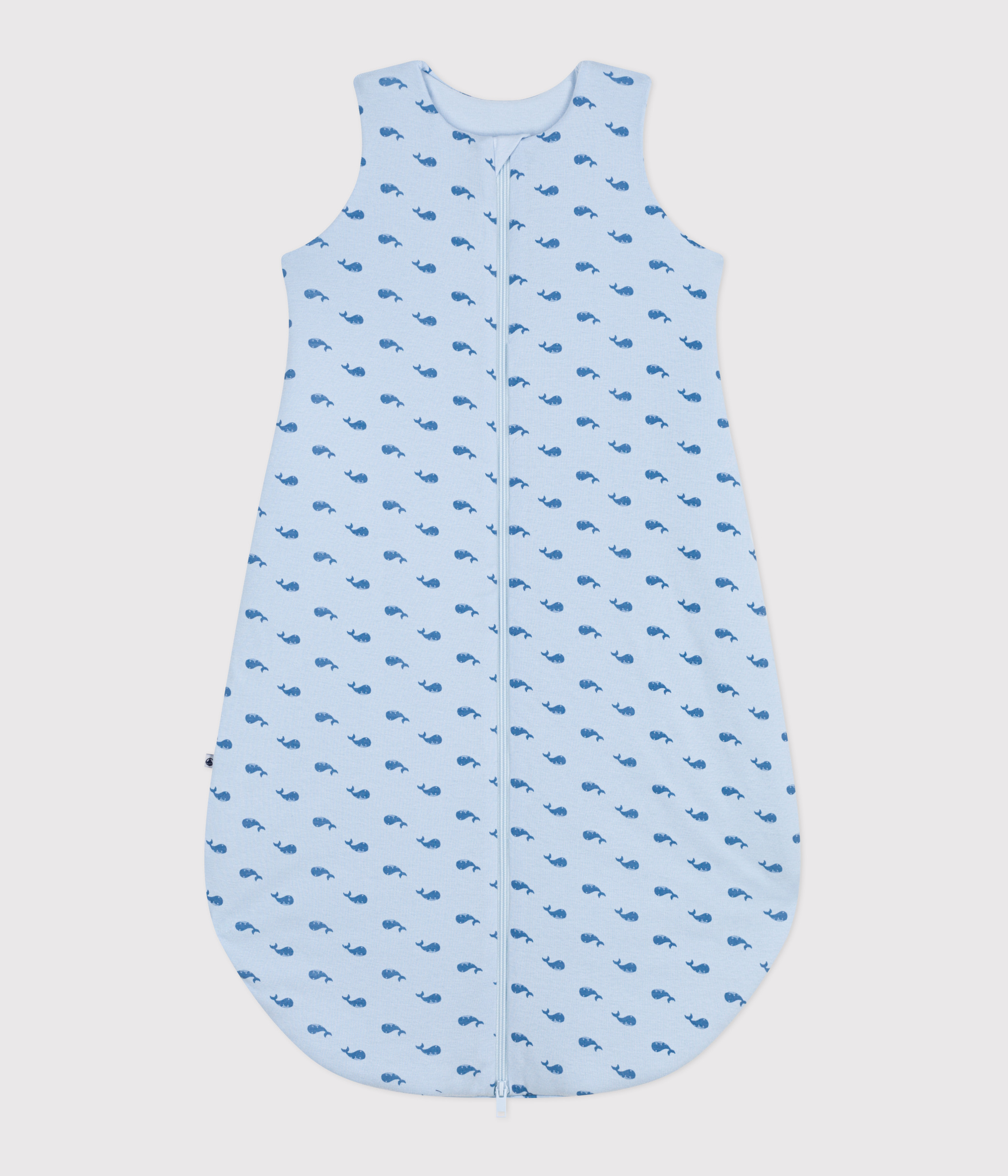 Baby sleeping bag in cotton with whale print, TOG 2