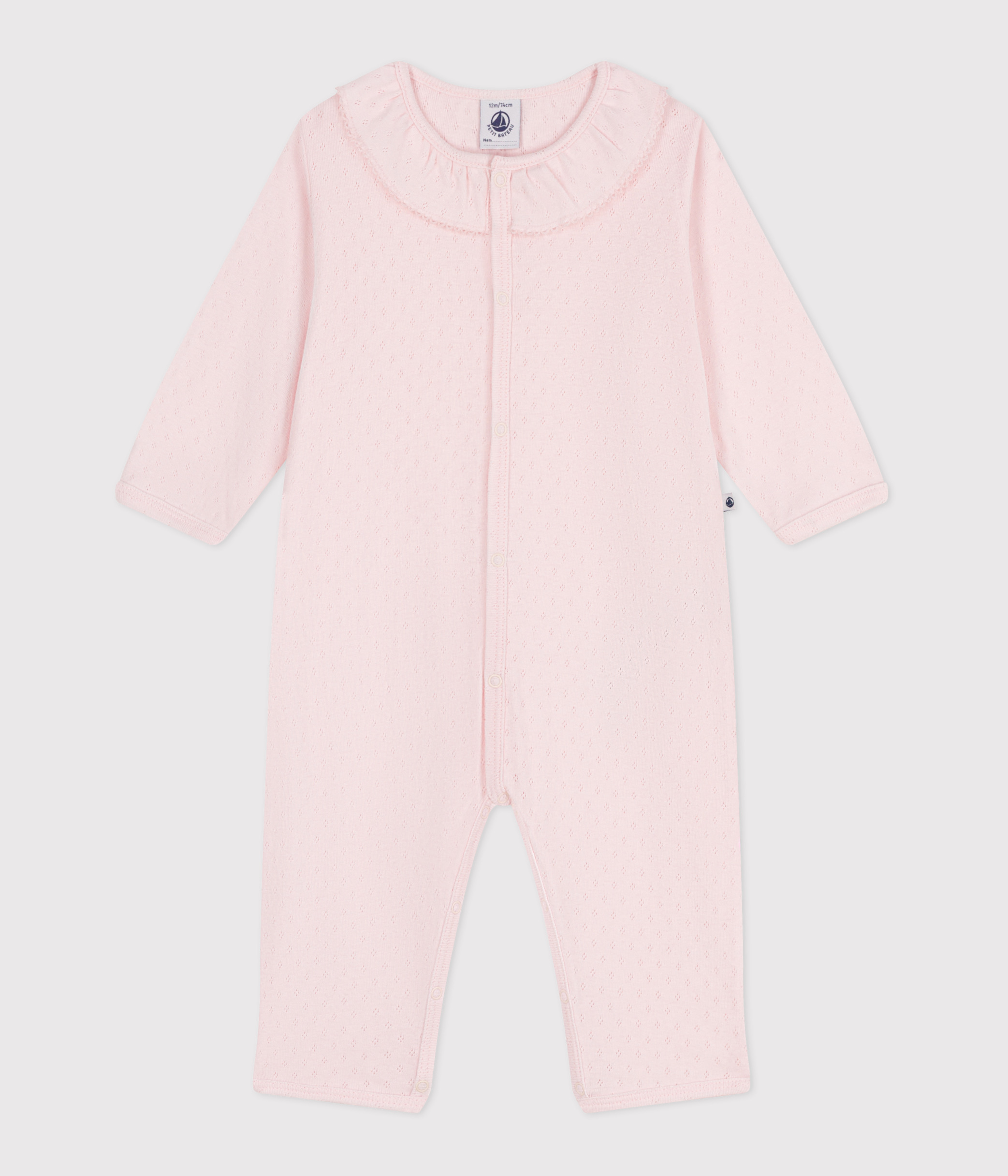 بيجاما قطنية بدون أقدام للرضع بياقة كلودين