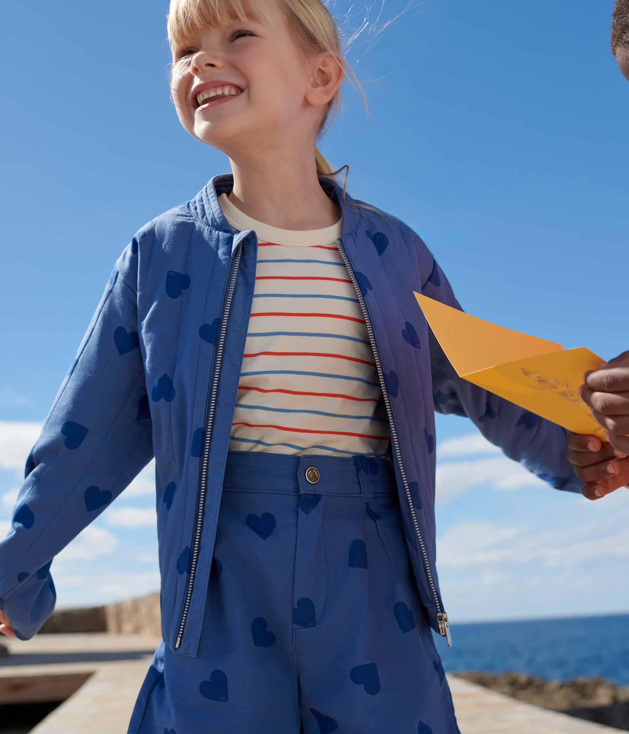 Children's heart-patterned jacket