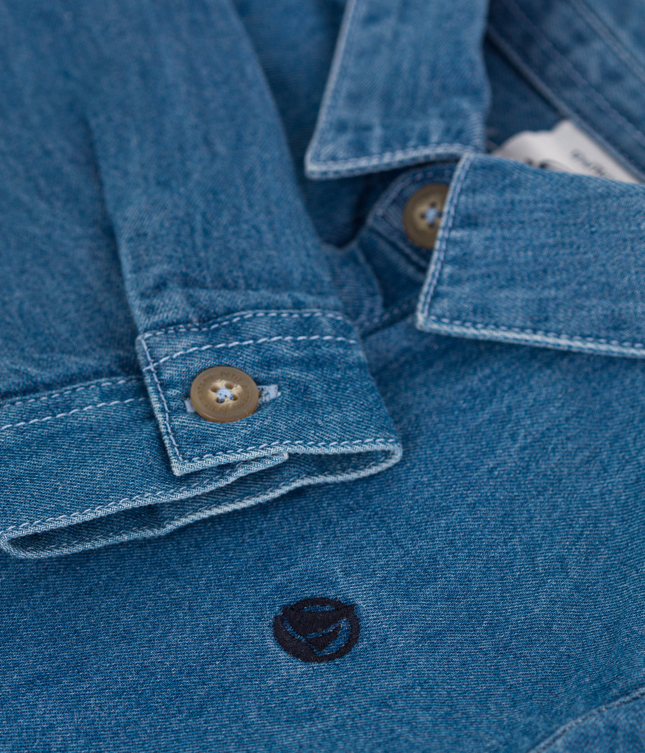 Babies' plain denim shirt