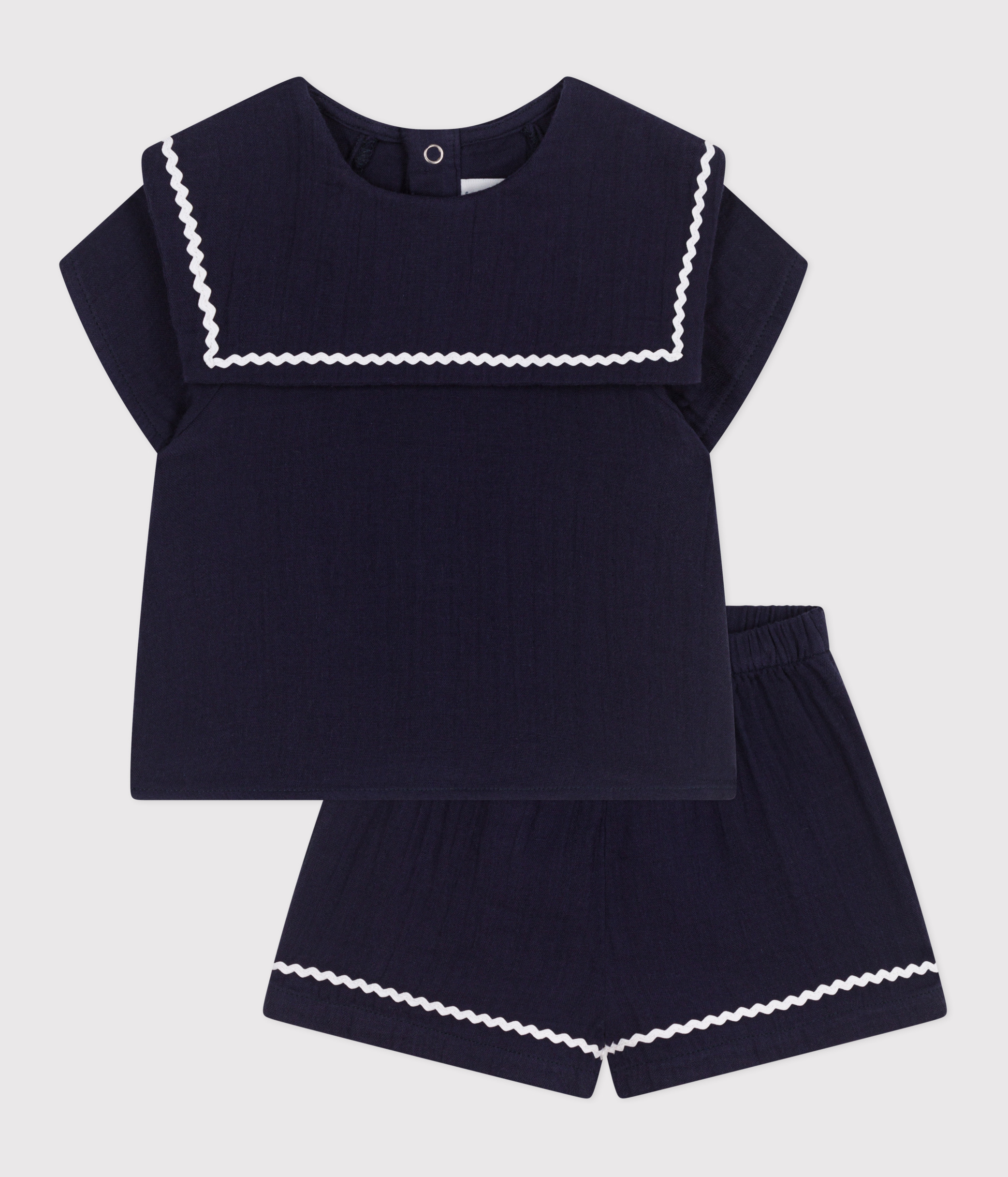 Babies' two-piece cotton outfit with nautical details