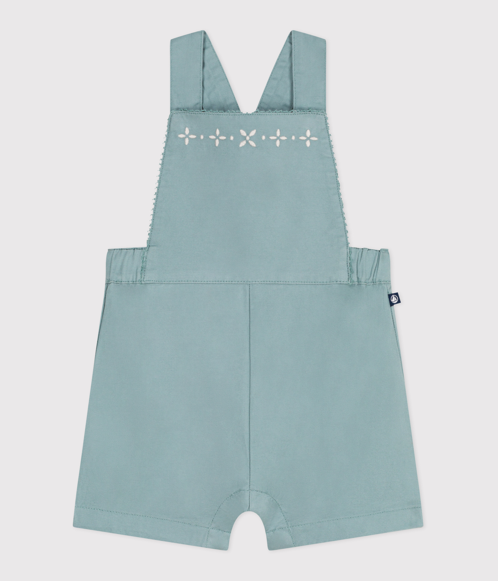 Babies' short-legged plain cotton dungarees