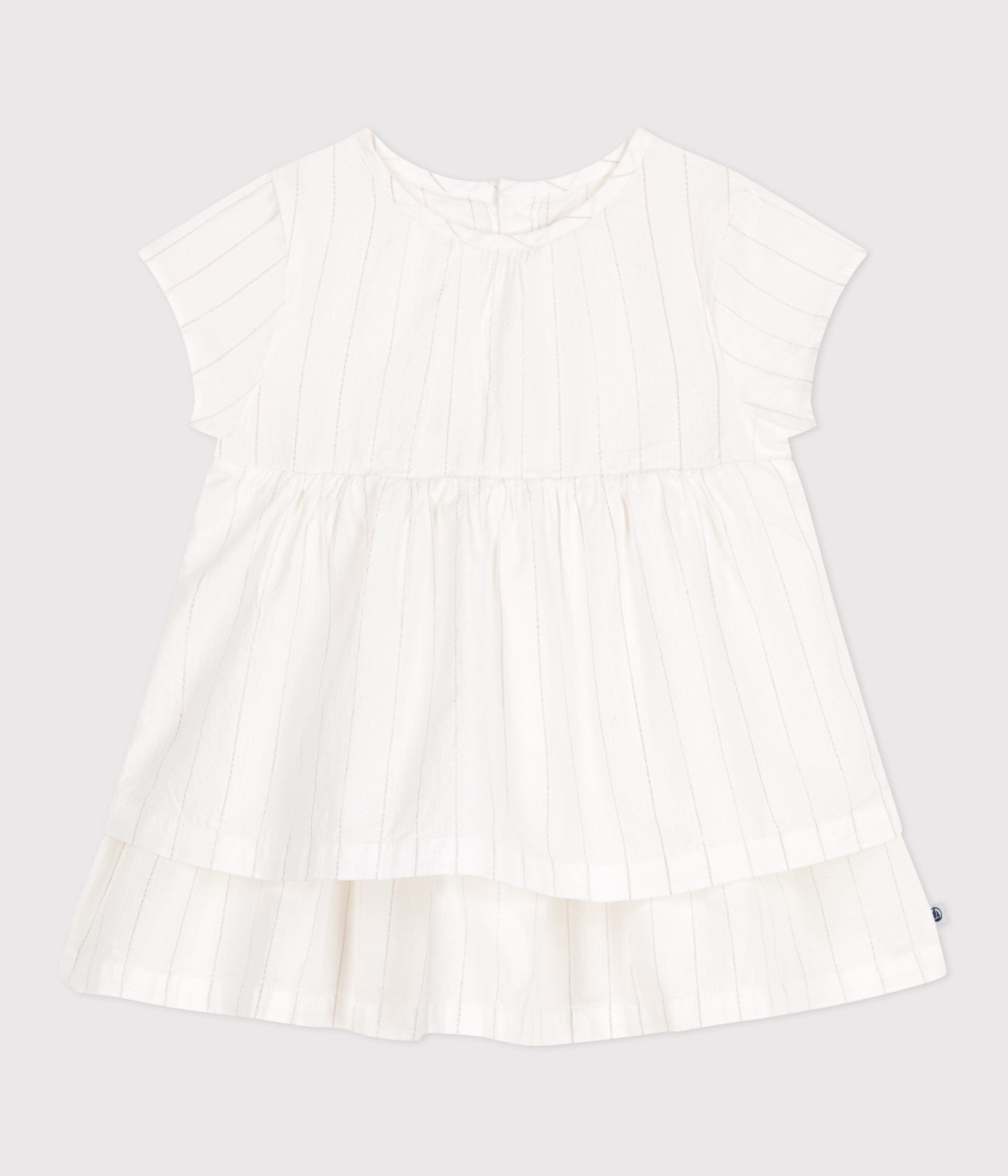 Babies' short-sleeved lightweight cotton dress for special occasions