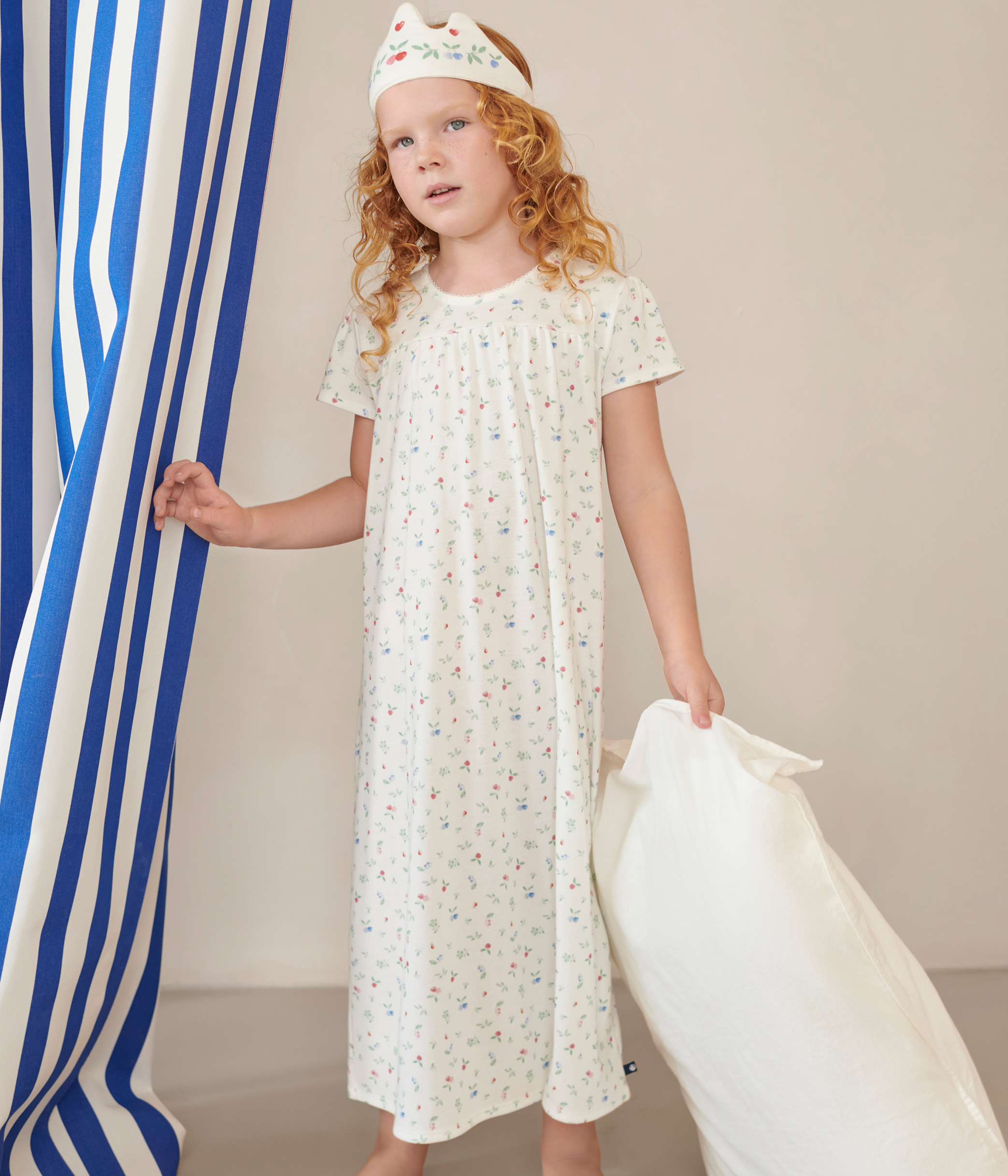 Children's cotton costume nightgown with tiara
