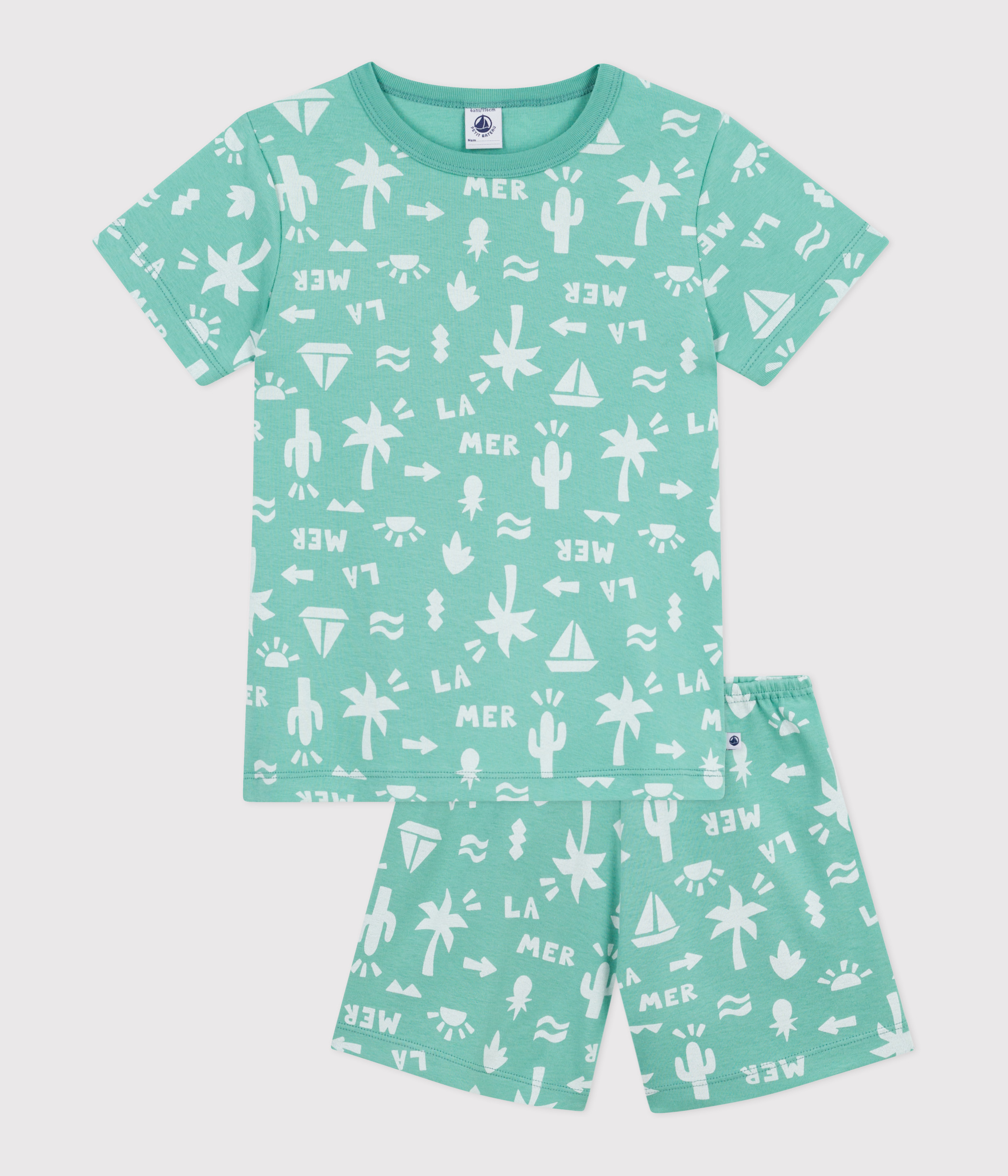 Children's short printed cotton pyjamas