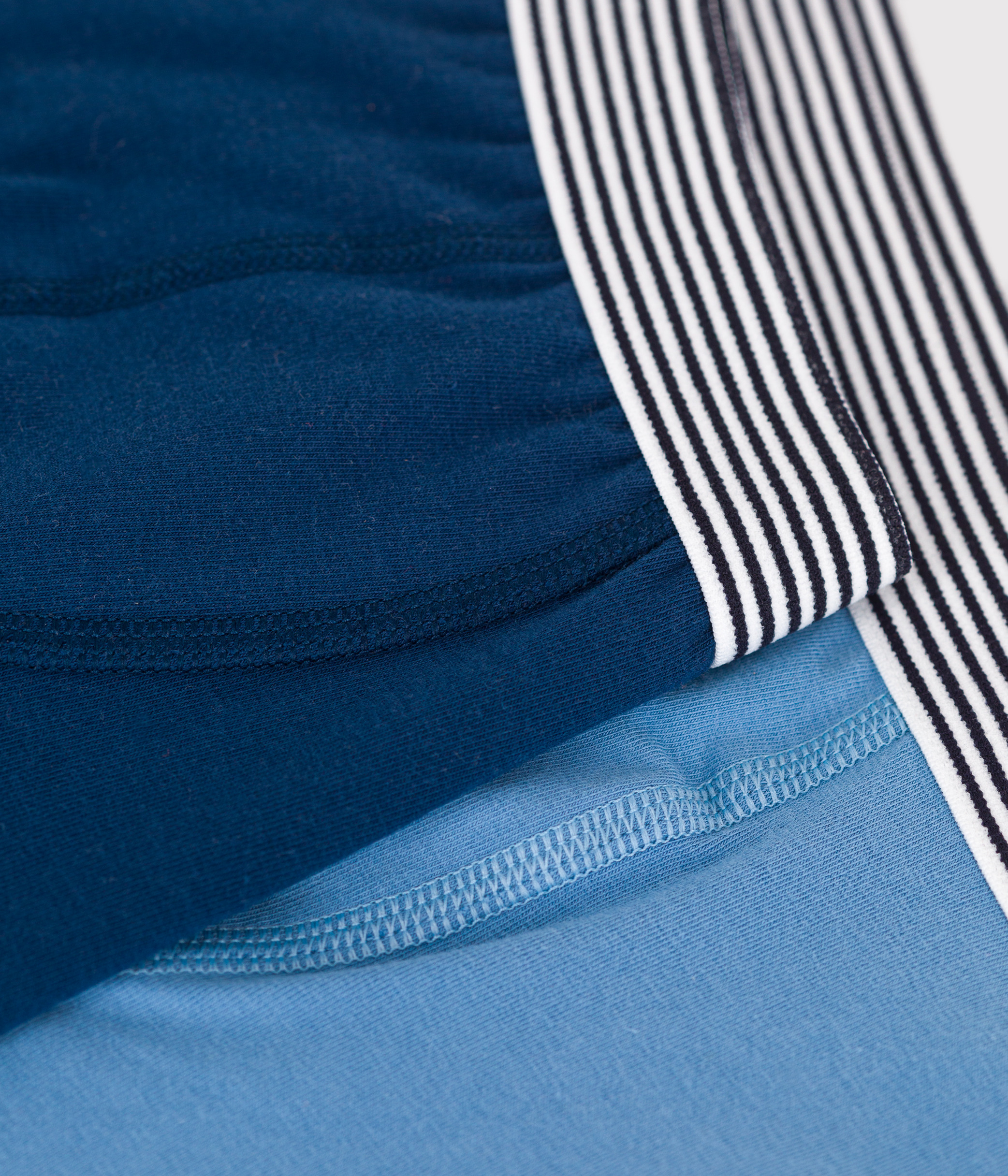 Set of 2 plain cotton and elastane boxers for children