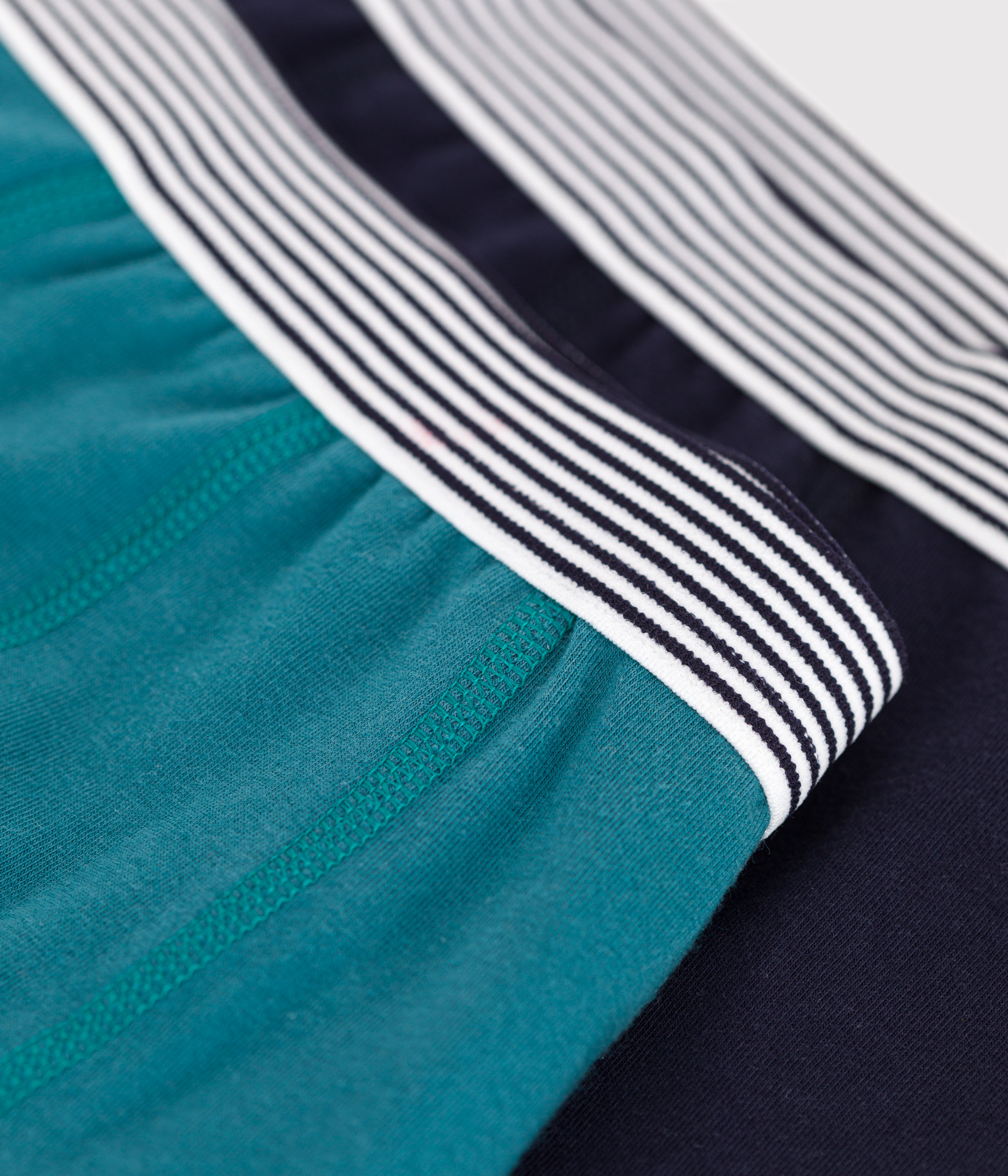 Set of 2 plain cotton and elastane boxers for children