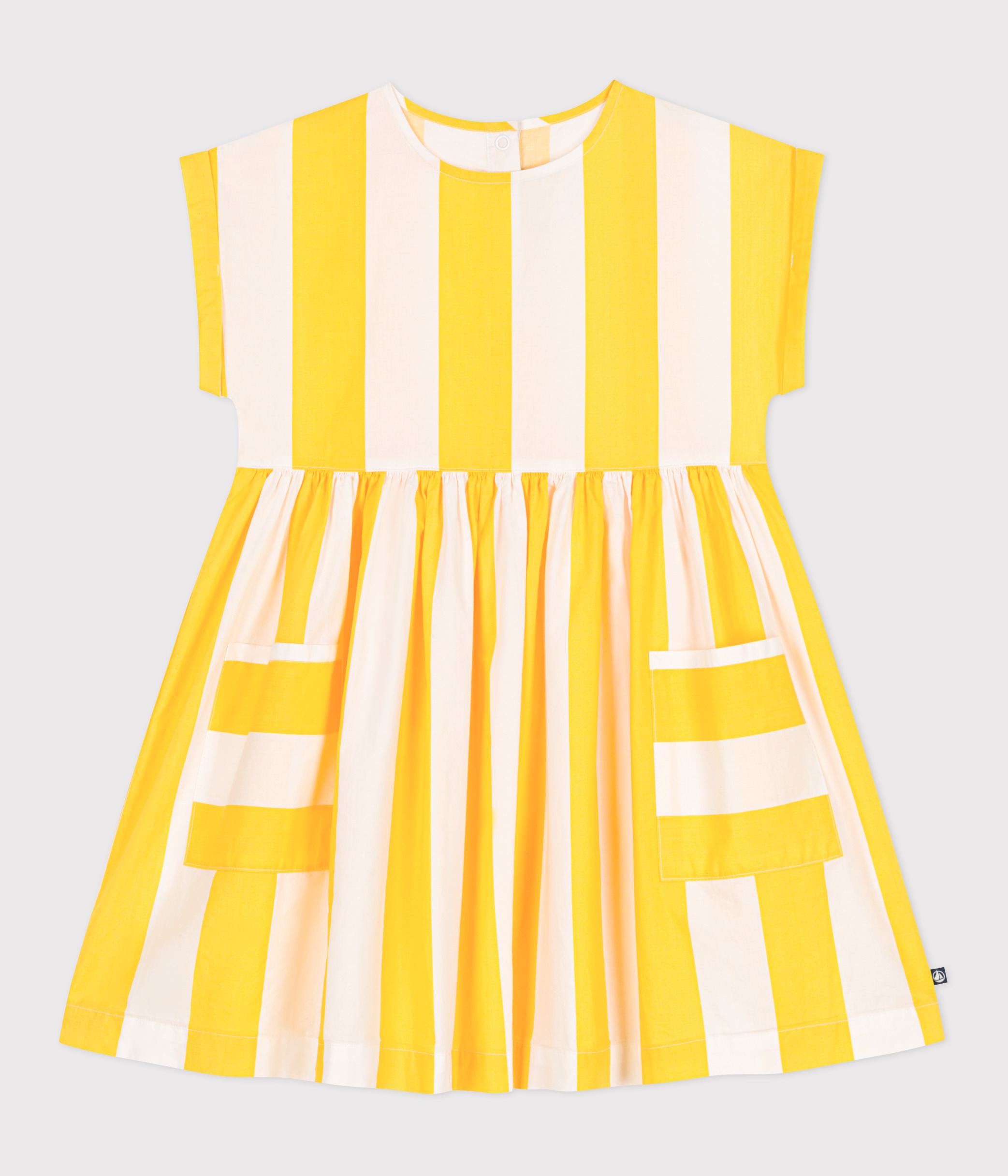 Children's short-sleeved stripy cotton dress