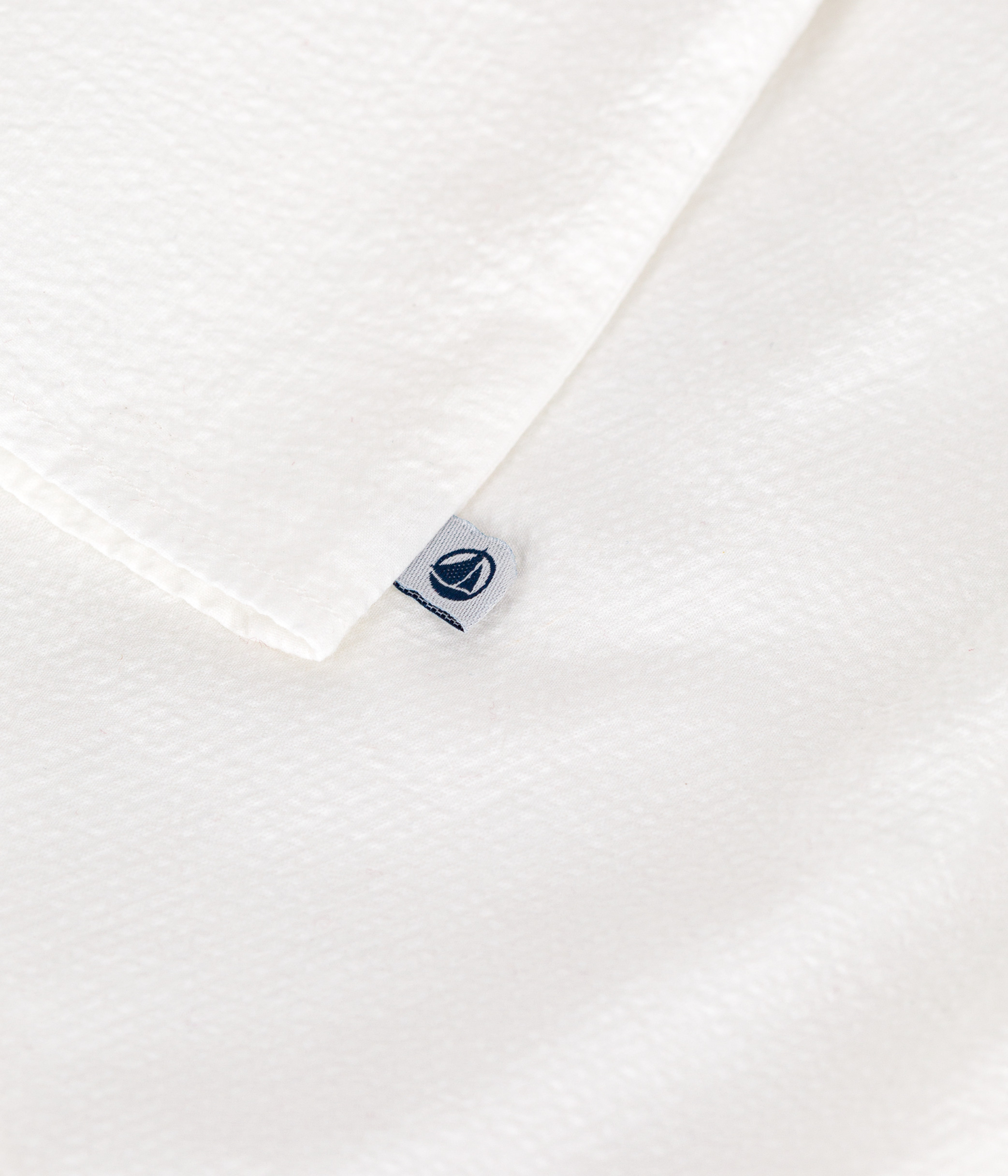 Babies' short-sleeved stripy seersucker blouse