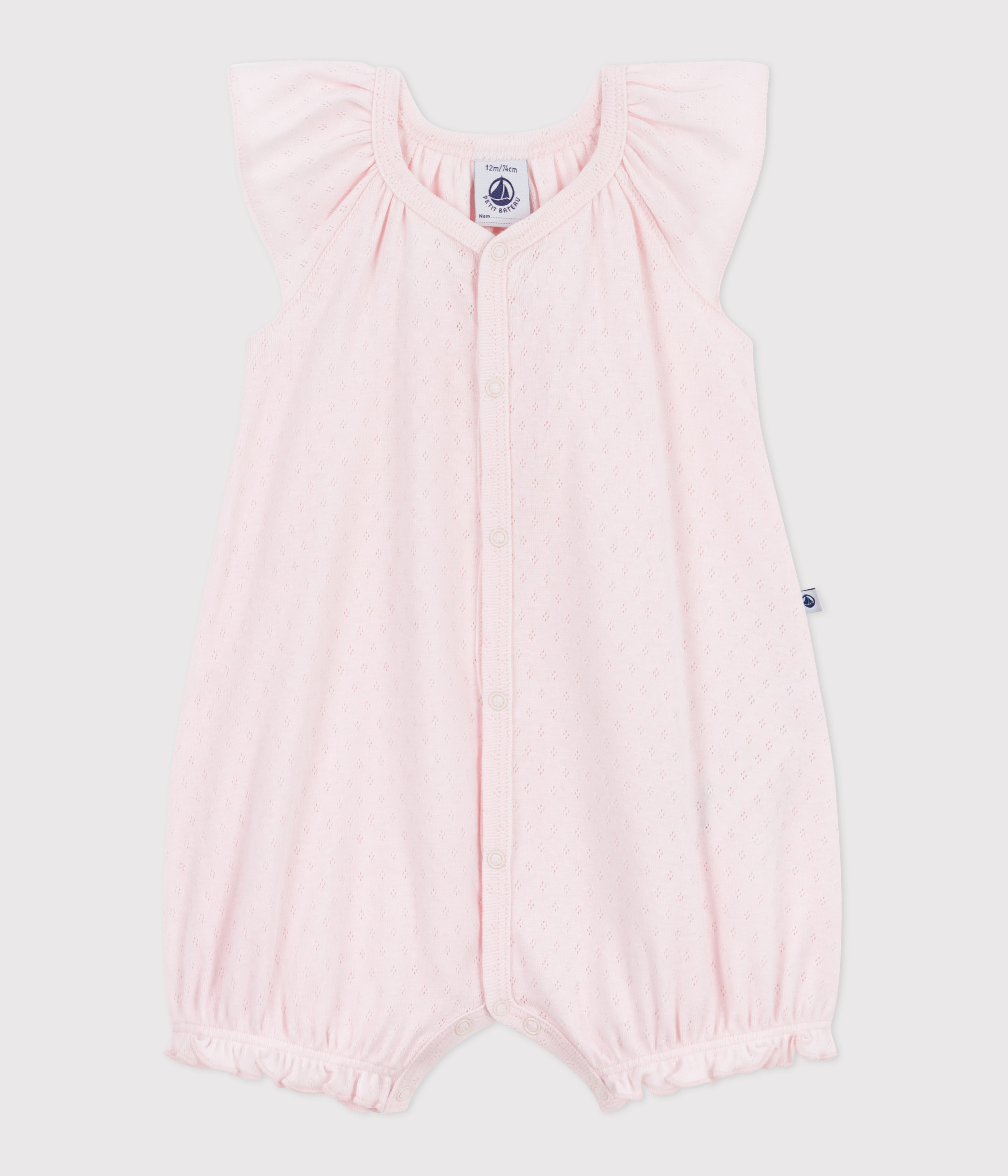 Baby plain cotton short jumpsuit