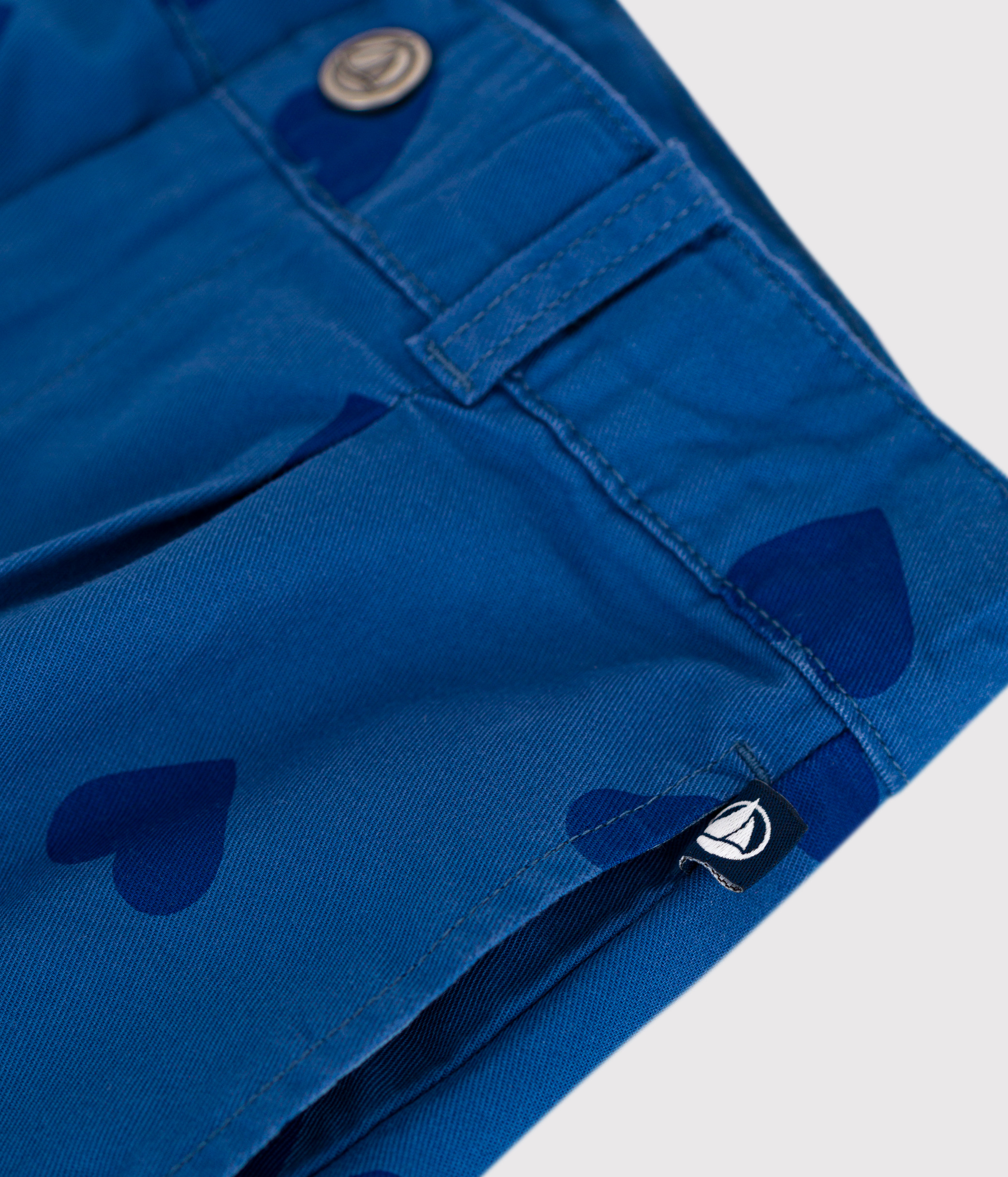 Children's heart-patterned cotton shorts