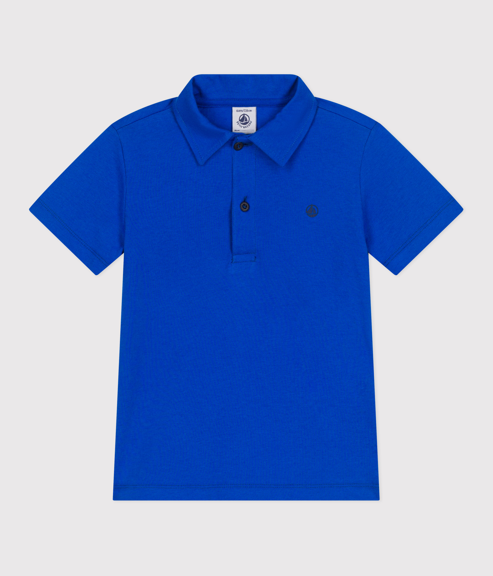 Children's plain short-sleeved cotton polo shirt