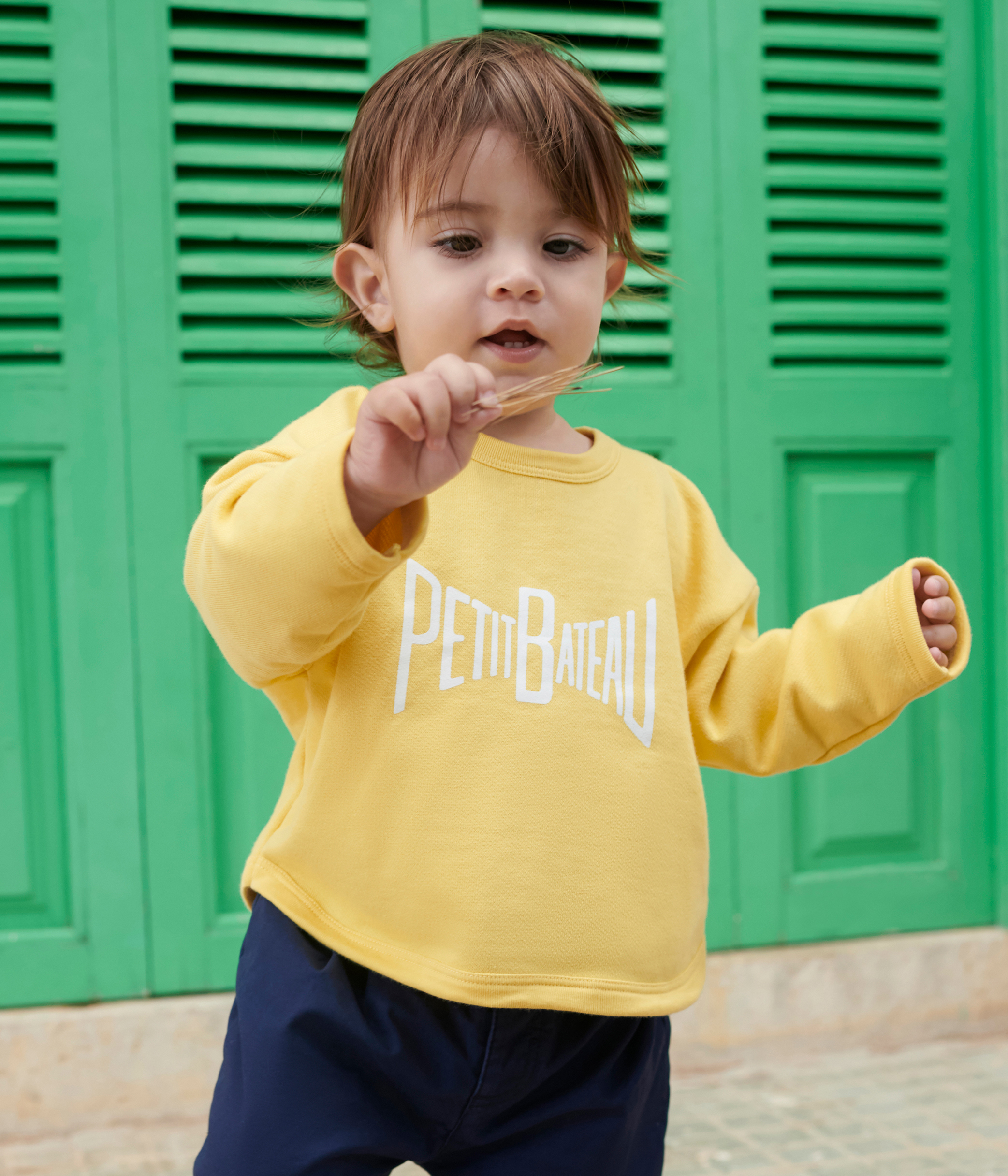 Babies' plain cotton sweatshirt