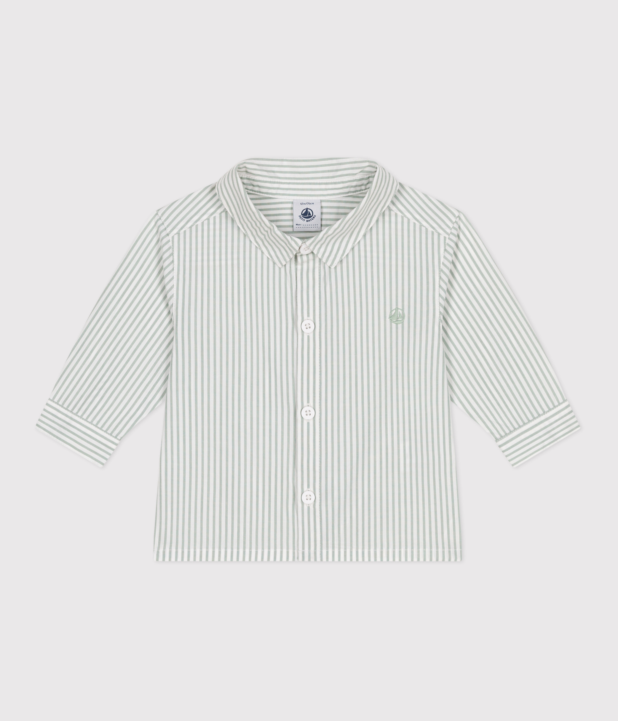 Babies' stripy cotton shirt