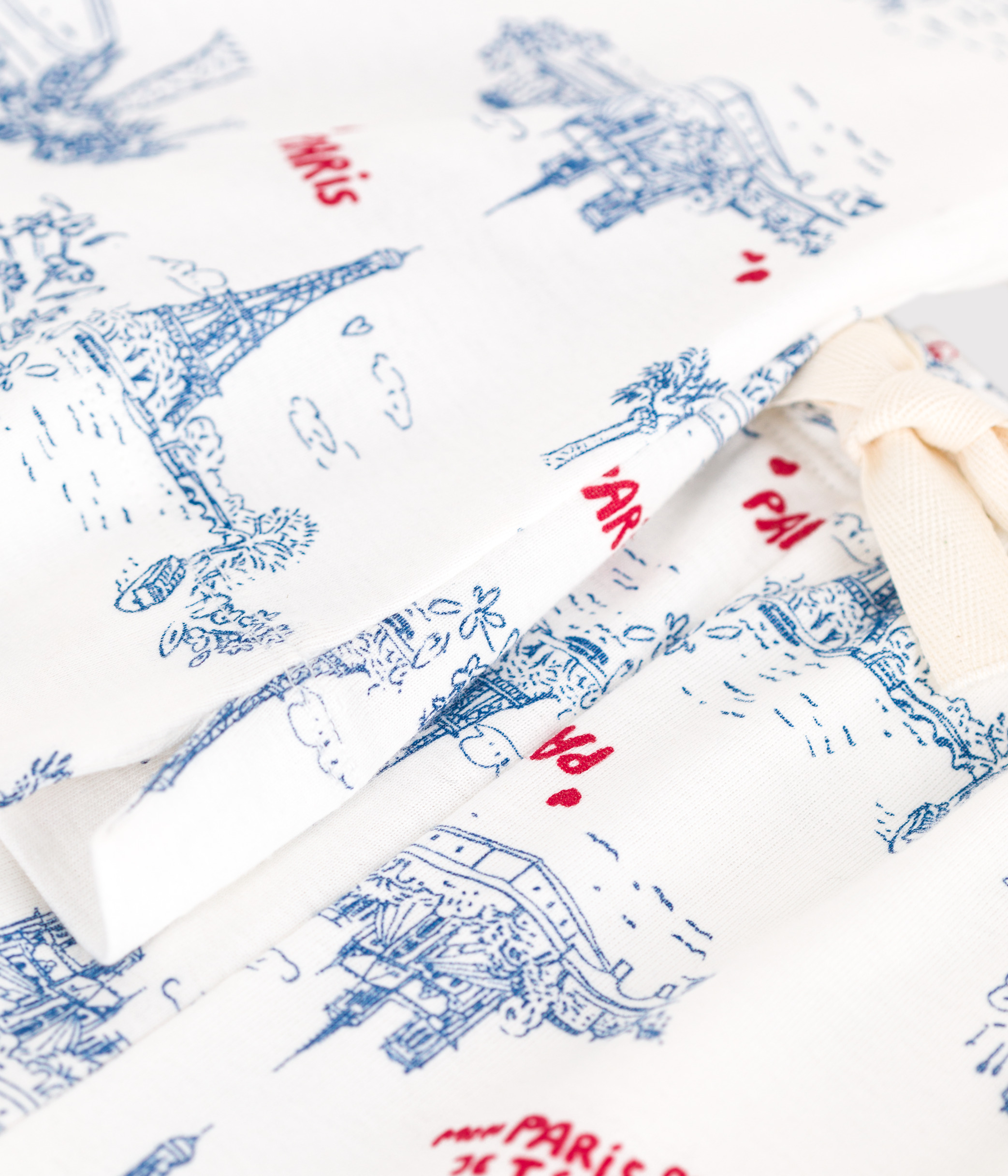 Women's short Paris print cotton pyjamas