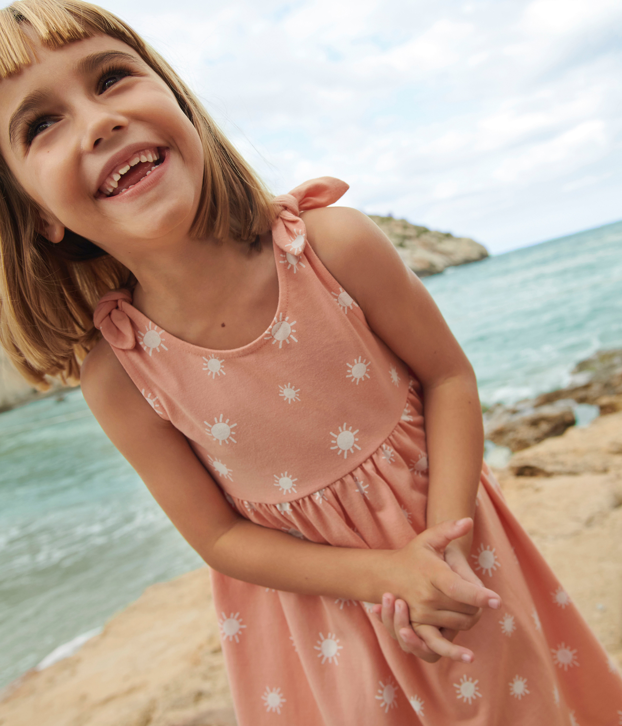 Children's sleeveless printed cotton dress