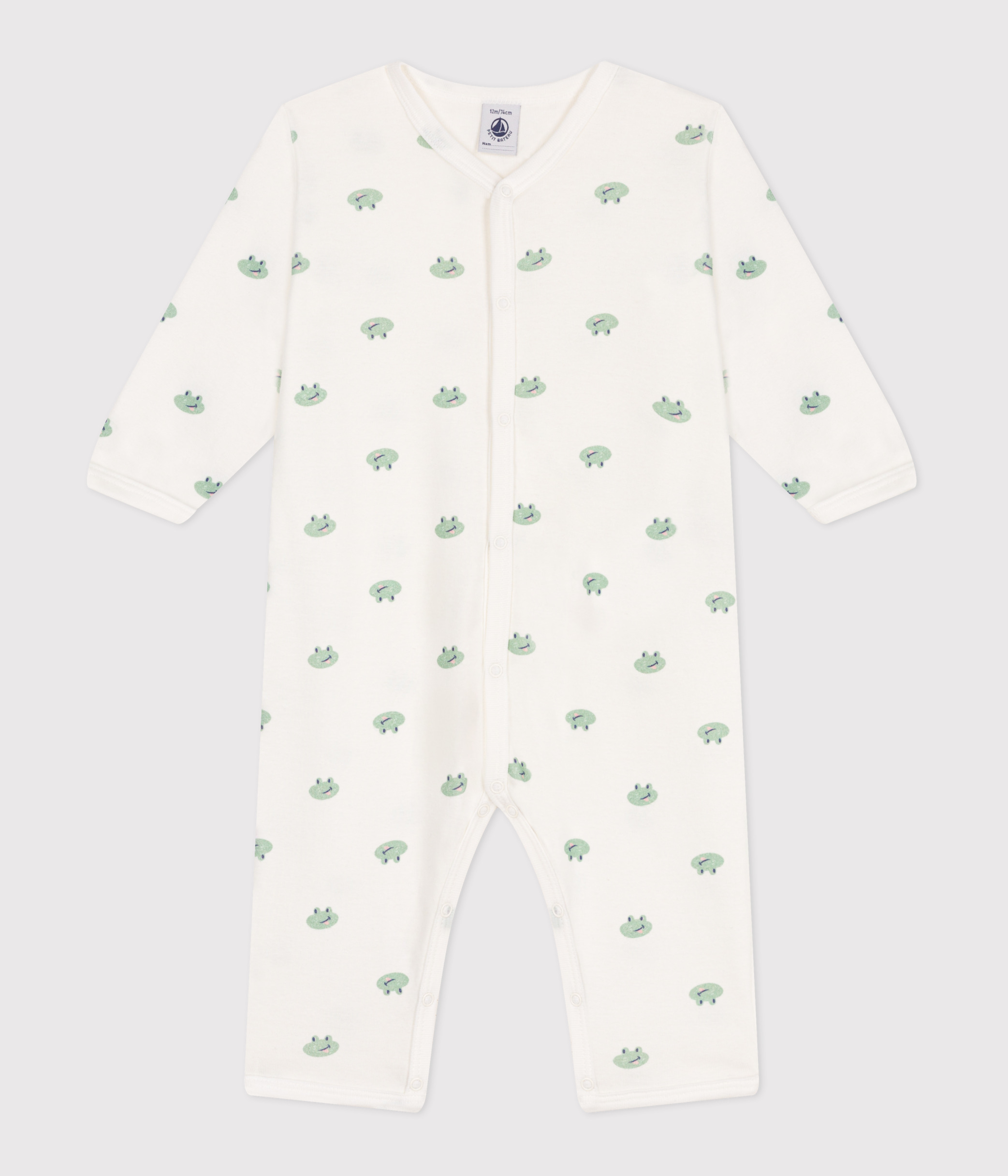 Baby cotton footless pajamas with frogs