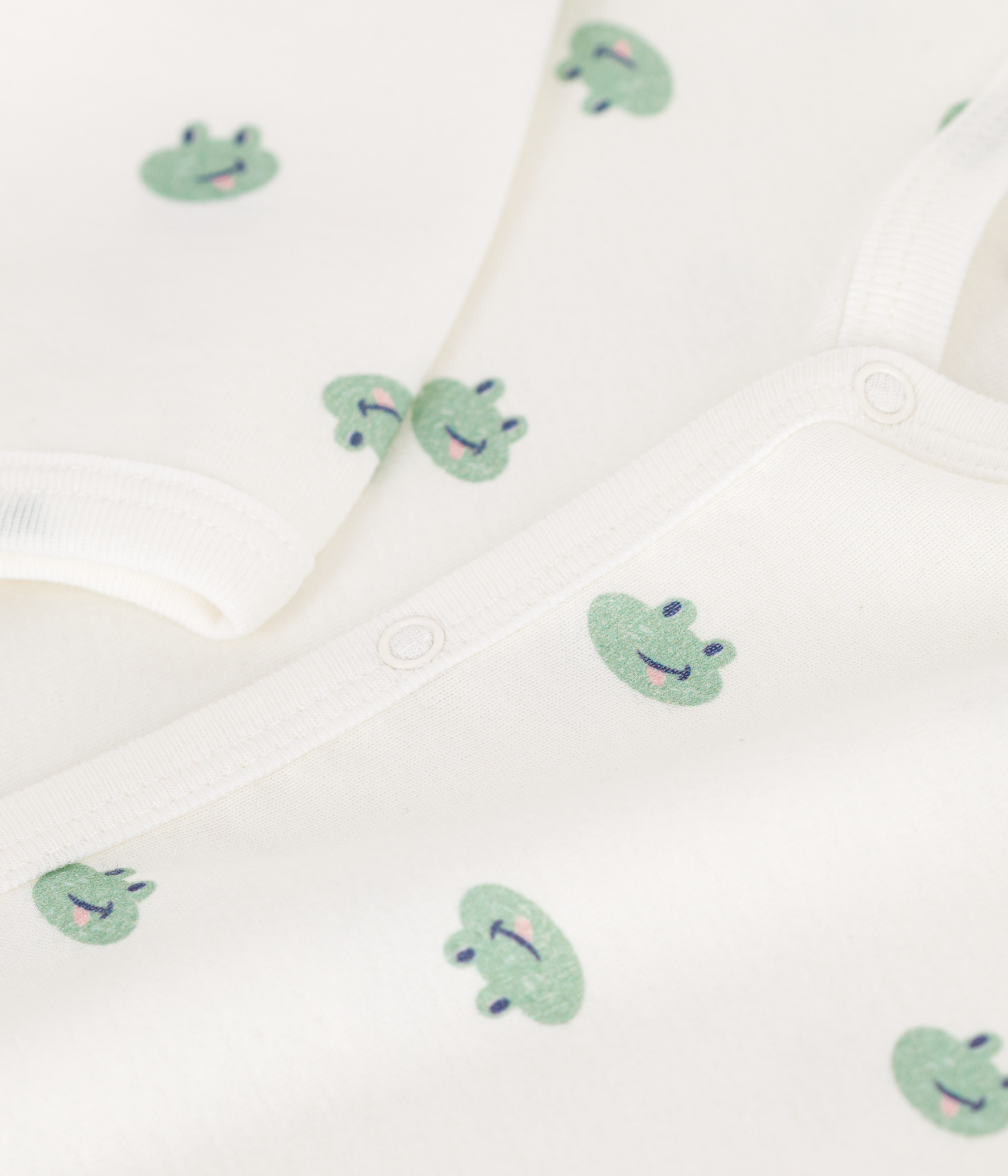 Baby cotton footless pajamas with frogs