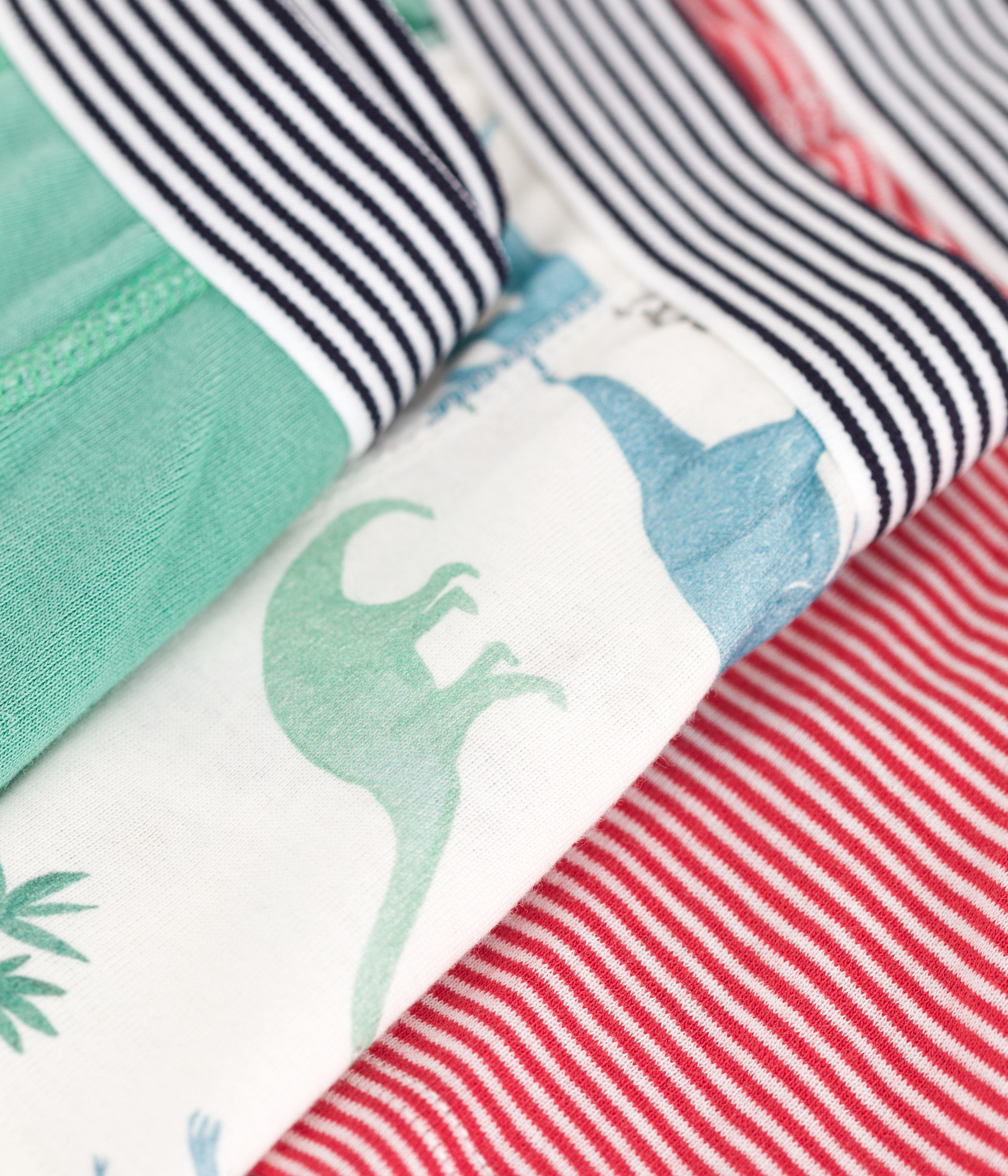 Set of 3 printed cotton boxers with dinosaurs