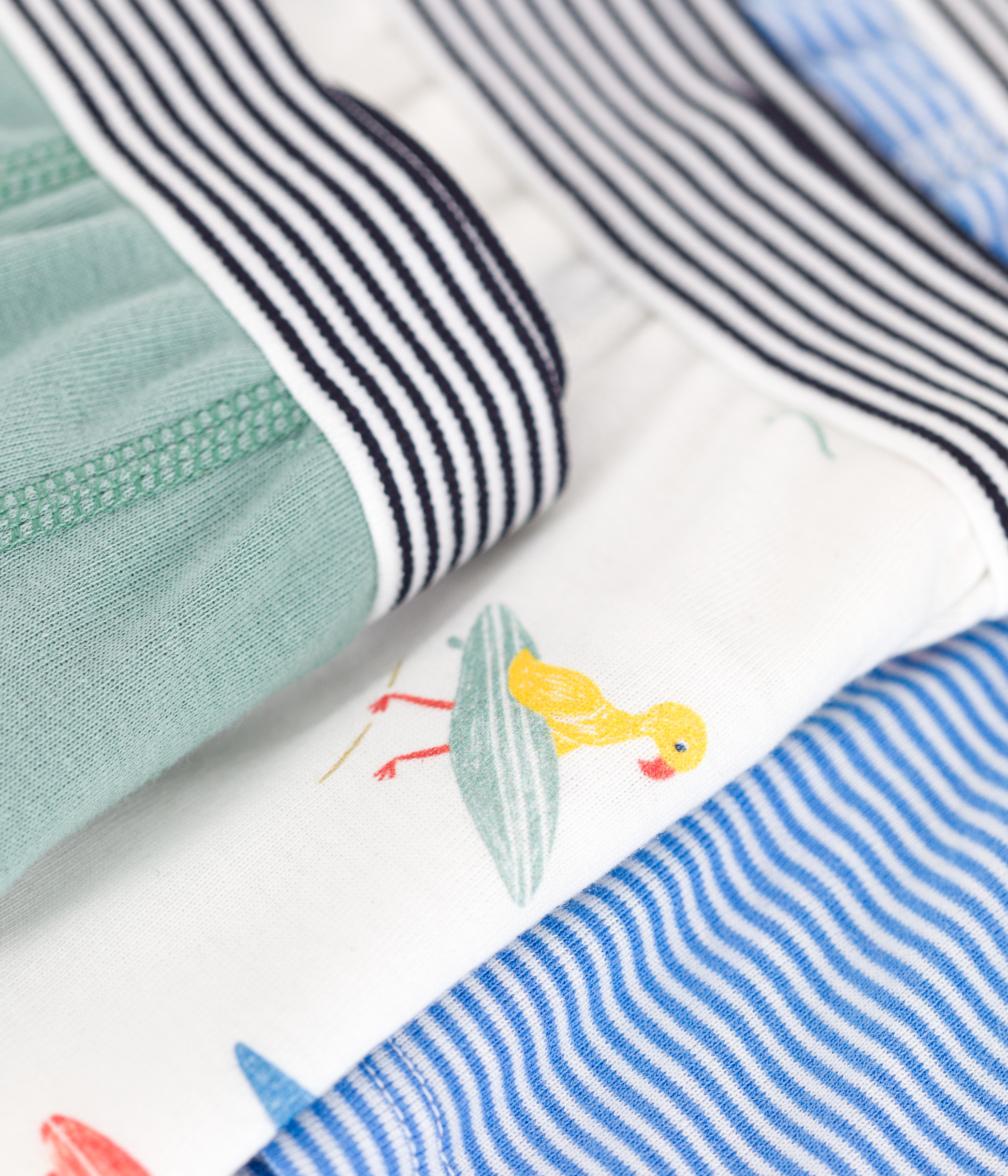 Set of 3 printed cotton boxers with surfers