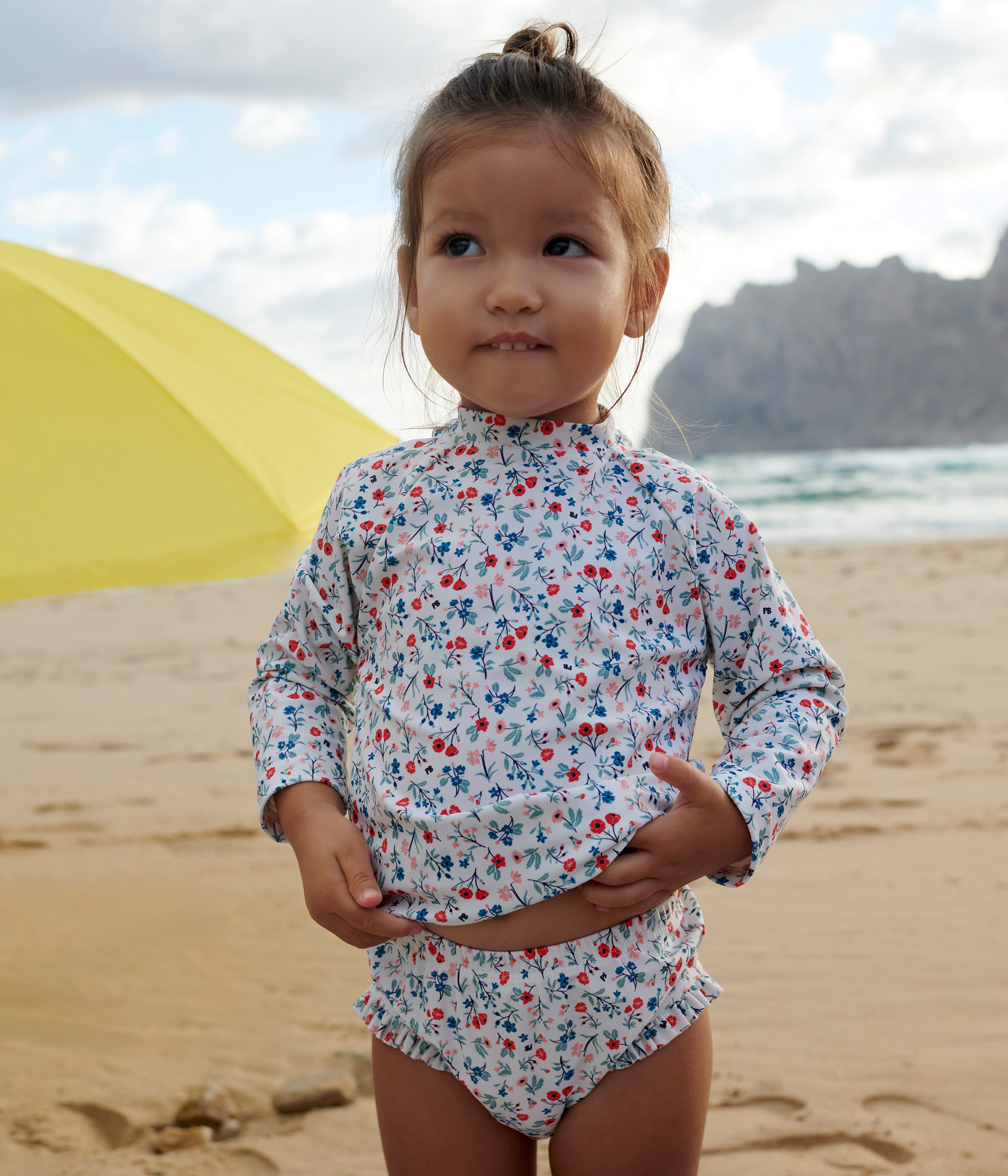 Babies' floral print anti-UV T-shirt