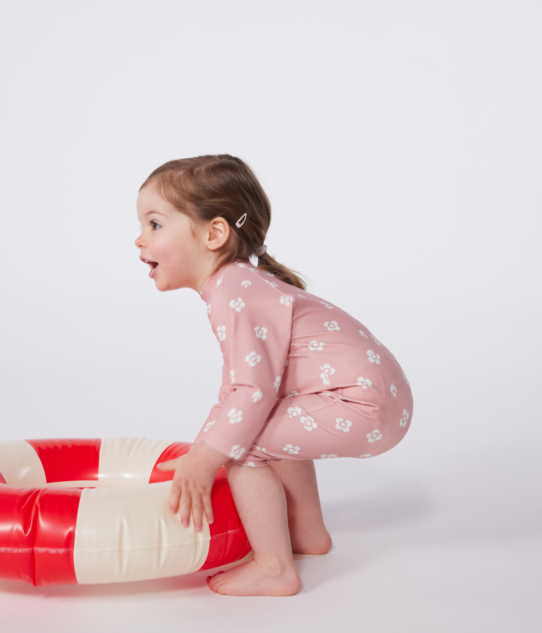 Babies' anti-UV floral print playsuit