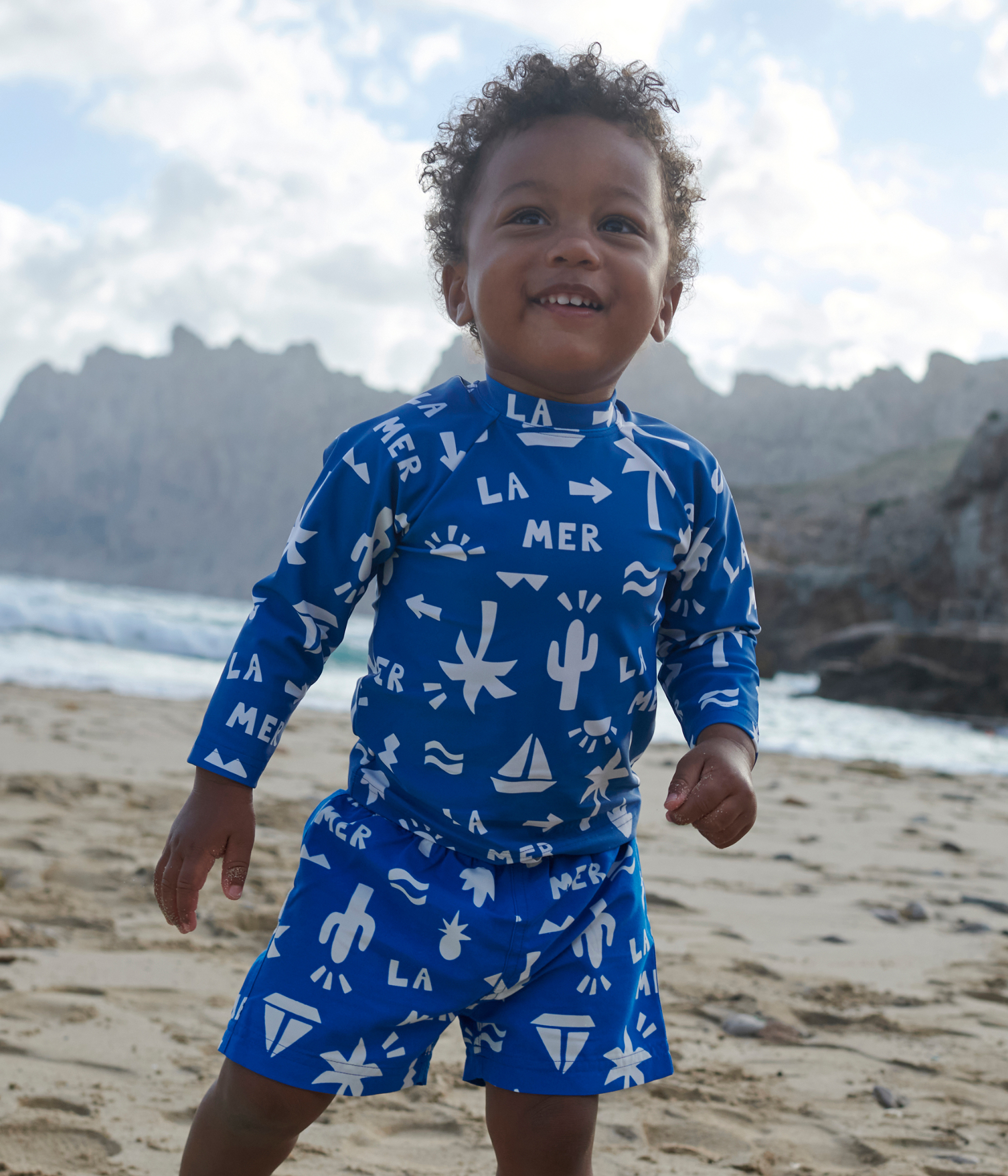 Babies' beach print swim shorts
